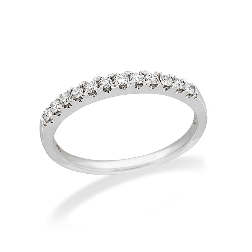 18ct White Gold Round Brilliant Cut Diamond Band, 0.24ct total