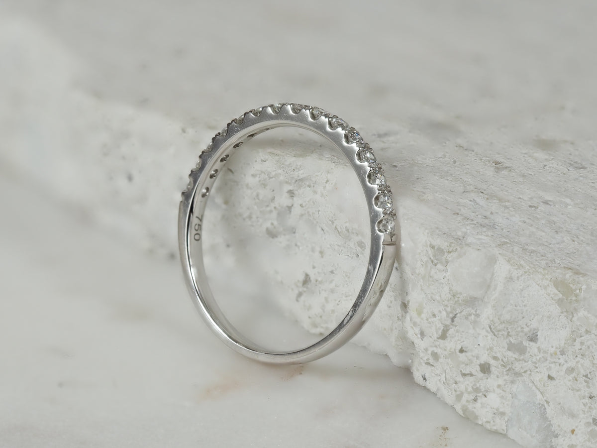 18ct White Gold Round Brilliant Cut Diamond Ring, 0.34ct Total