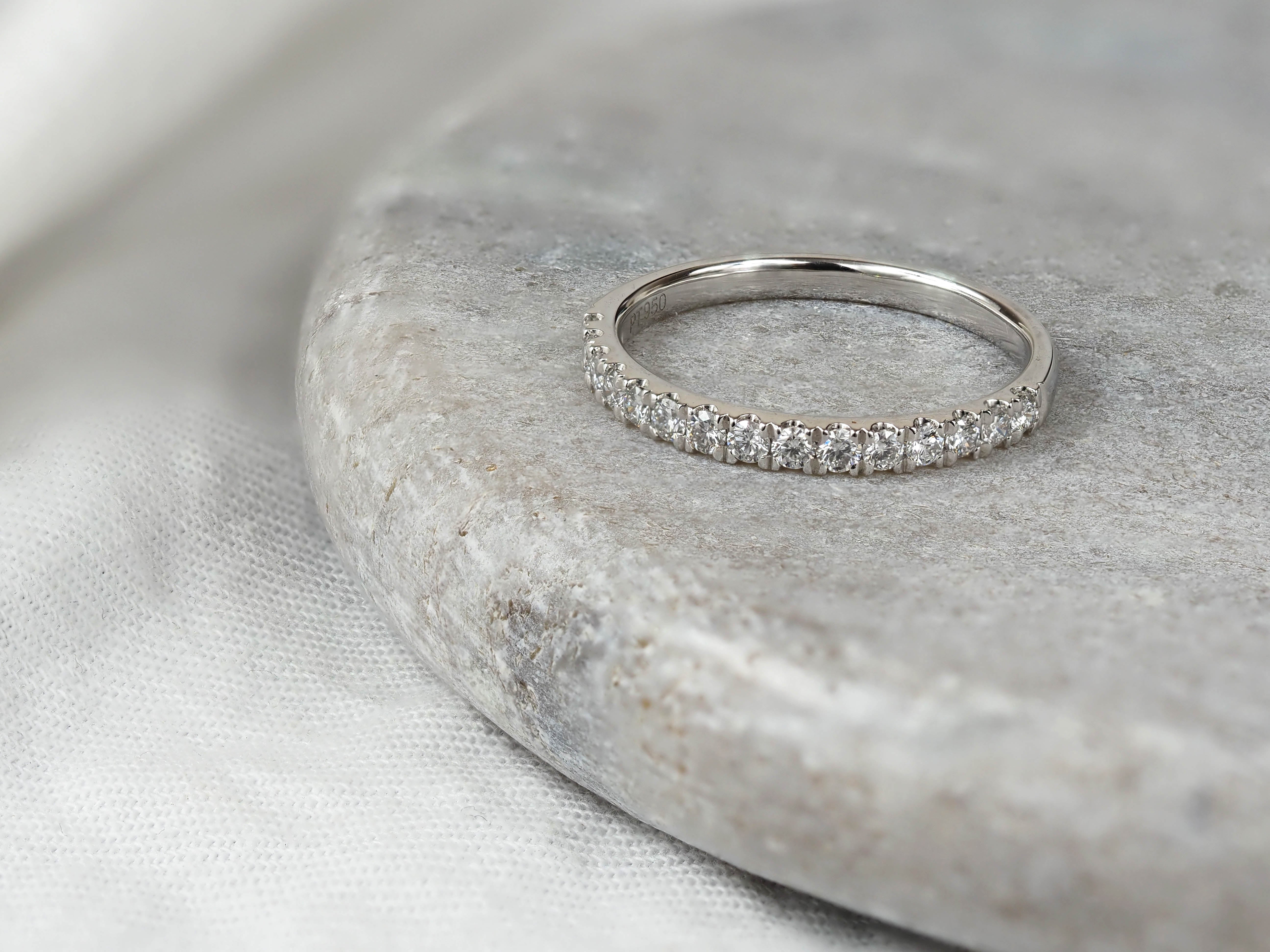 Platinum Round Brilliant Cut Diamond Ring, 0.35ct