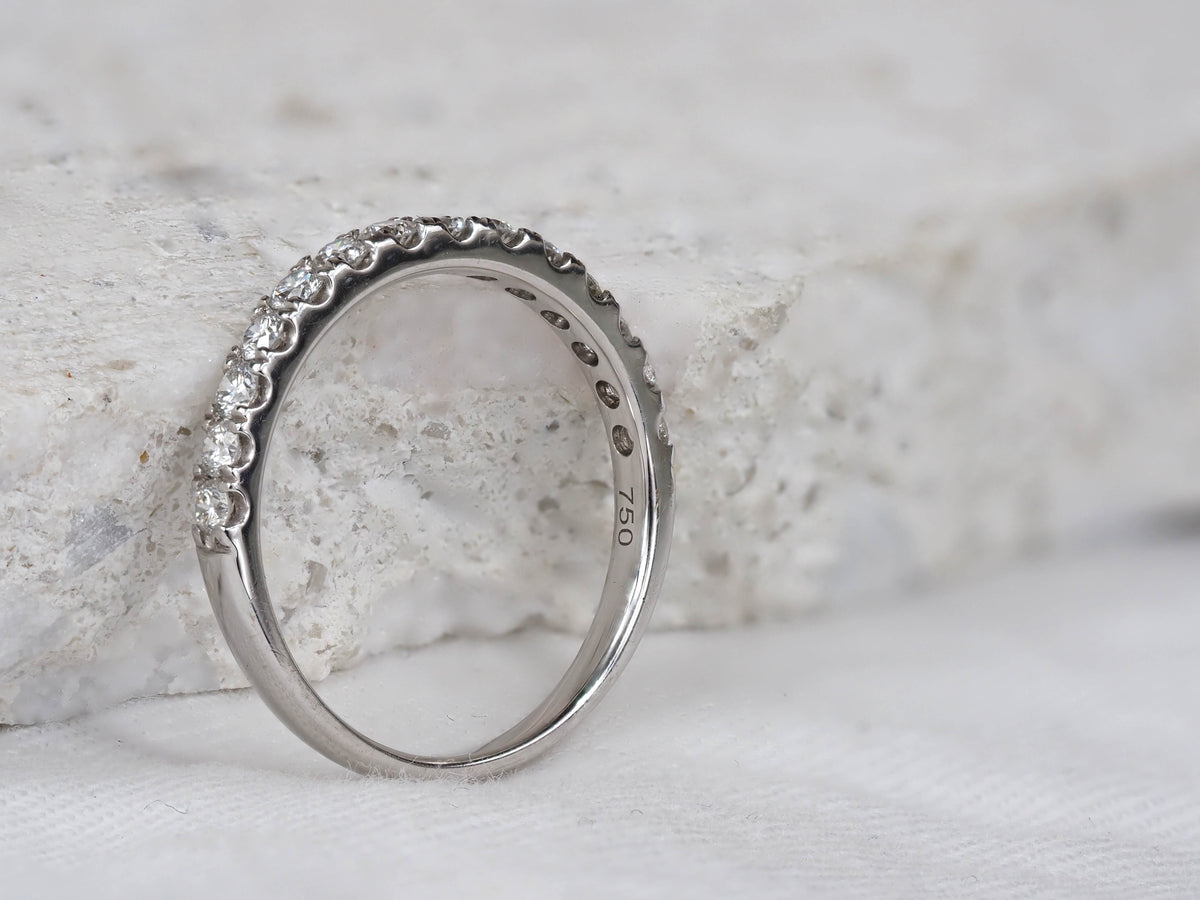 18ct White gold Round Brilliant cut Diamond Ring, 0.50ct total