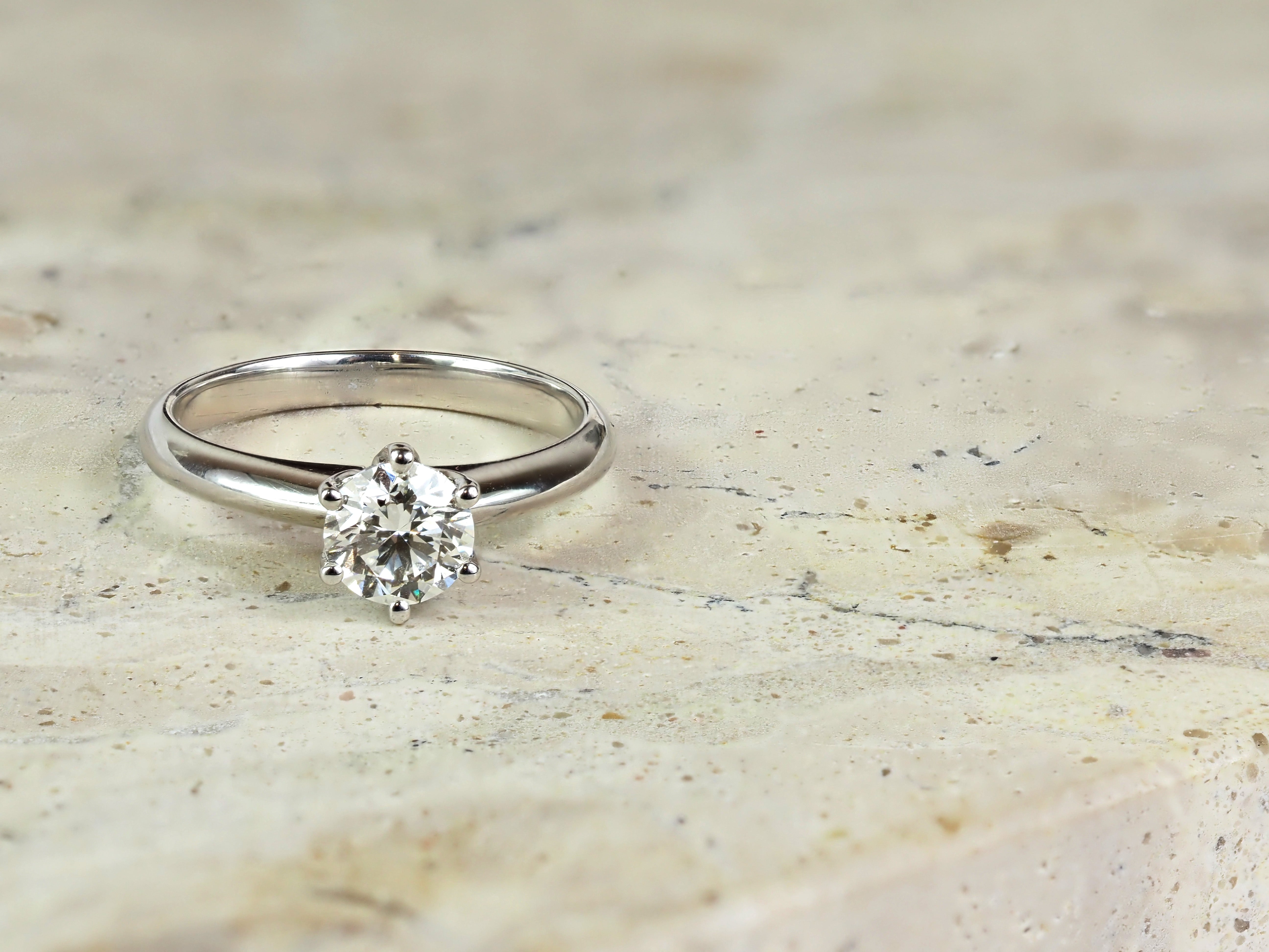 14ct White Gold Round Lab-Grown Diamond Engagement Ring, 1.02ct Total