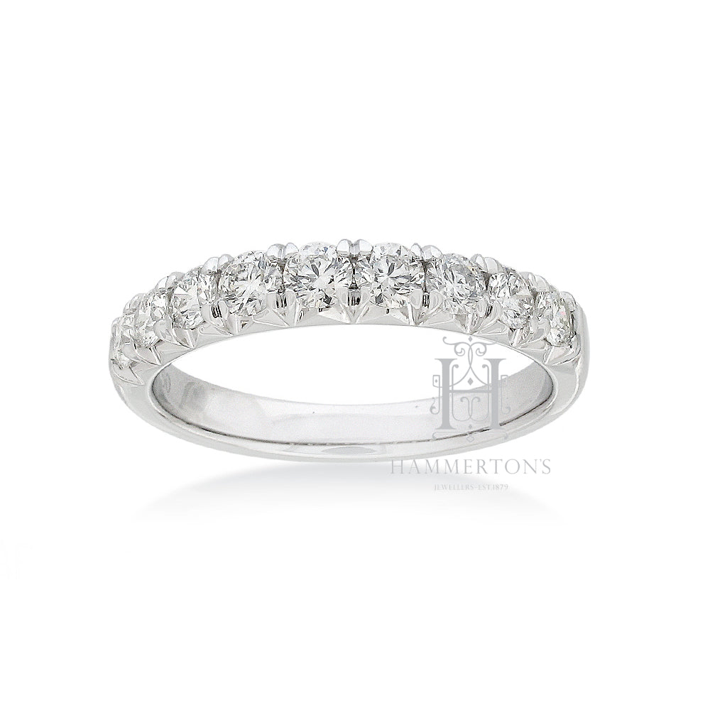 18ct White Gold Round Brilliant cut diamond band, equaling 0.75ct