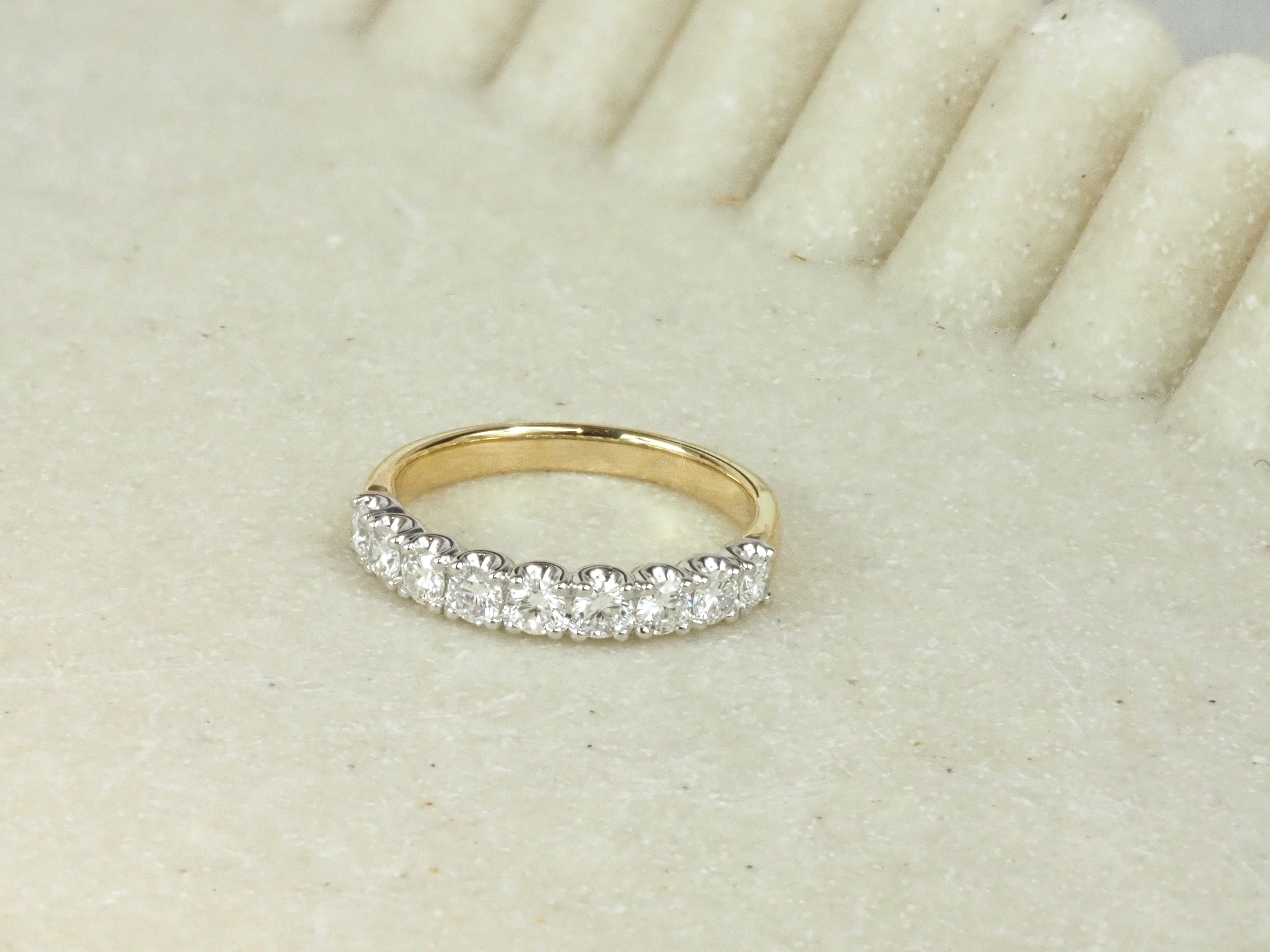 18ct Yellow and White Gold Lab-Grown Diamond Ring, 0.75ct Total