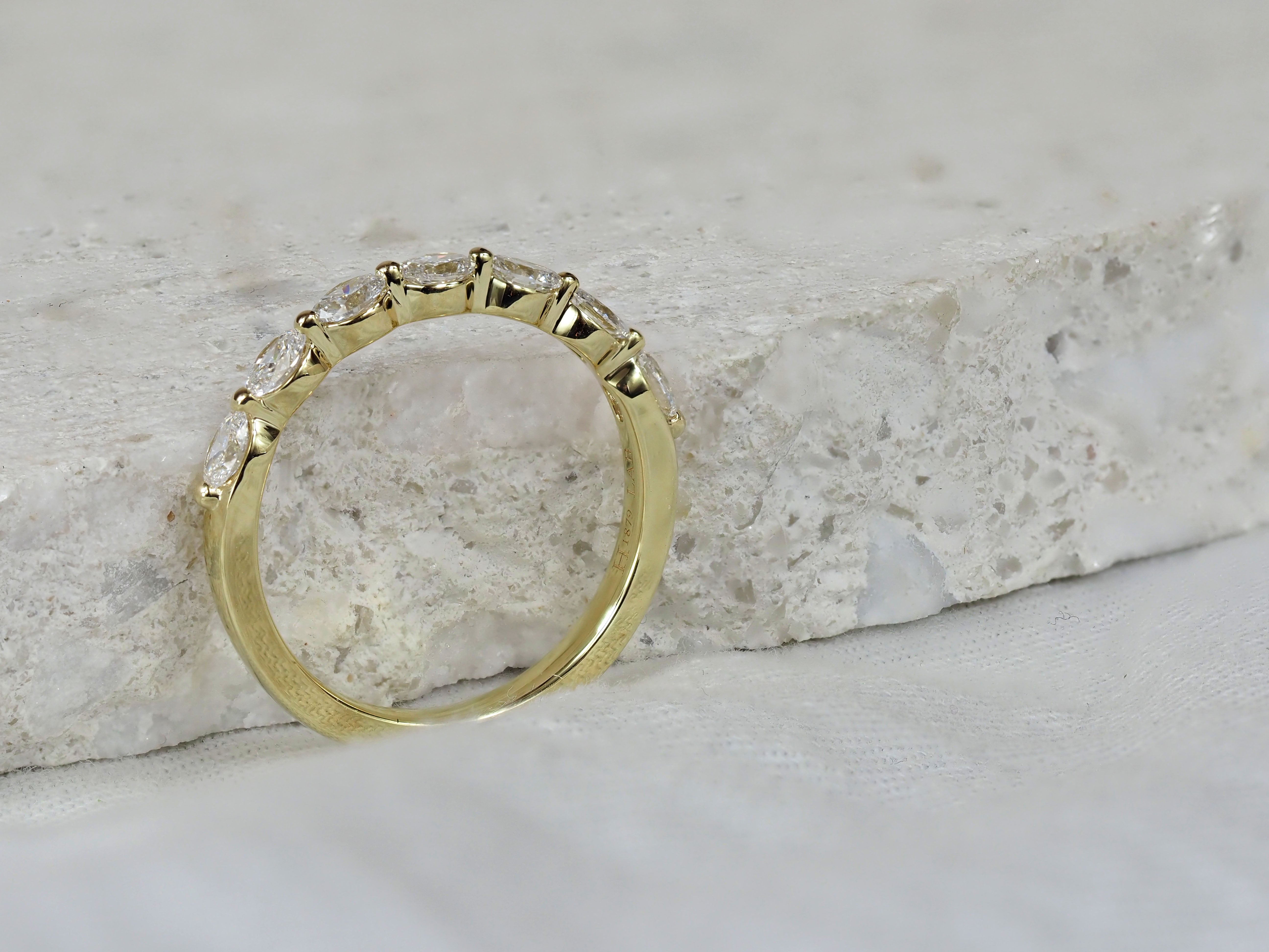 9ct Yellow Gold Lab-Grown Oval Diamond Ring, 0.66ct Total