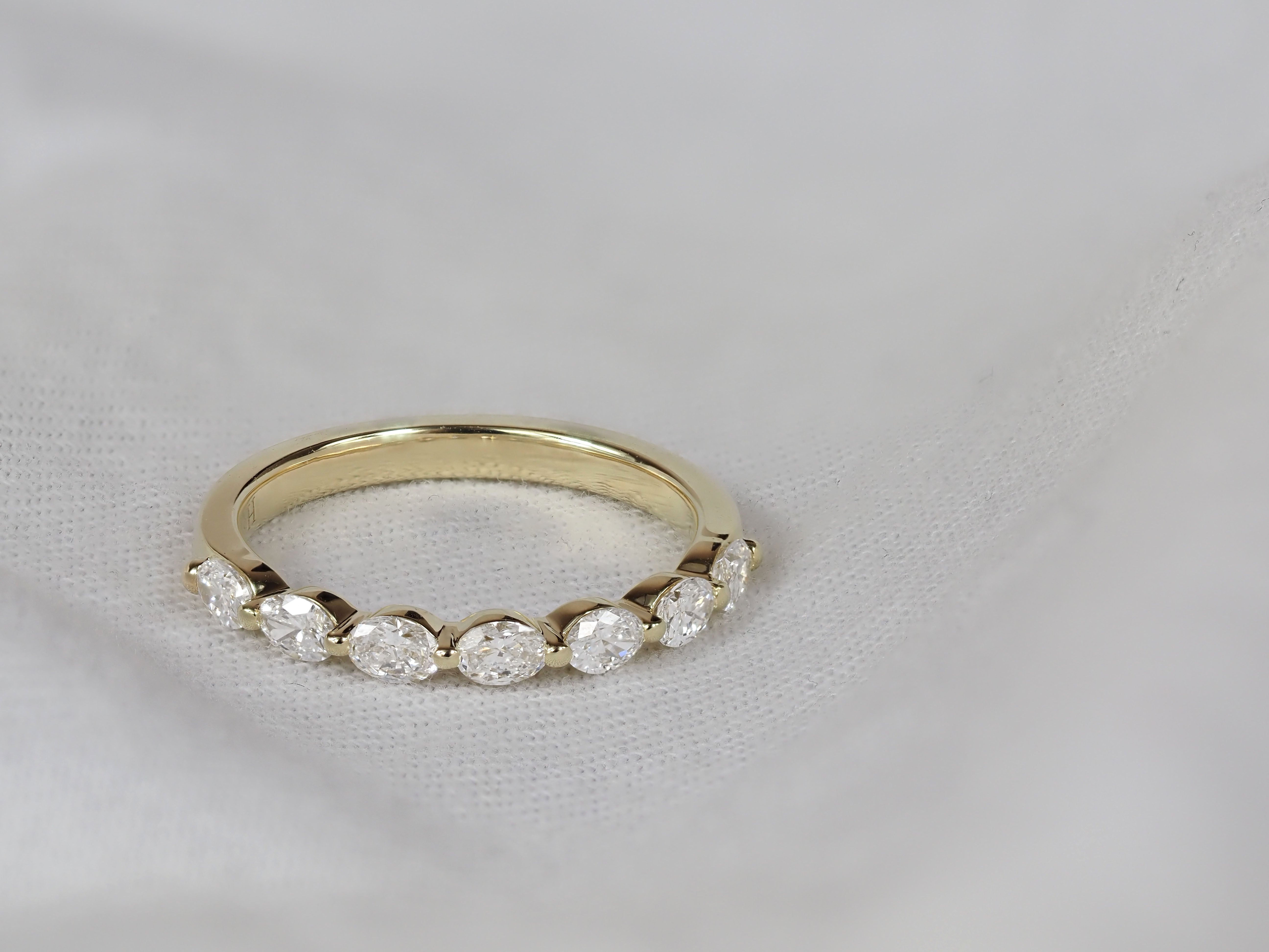 9ct Yellow Gold Lab-Grown Oval Diamond Ring, 0.66ct Total