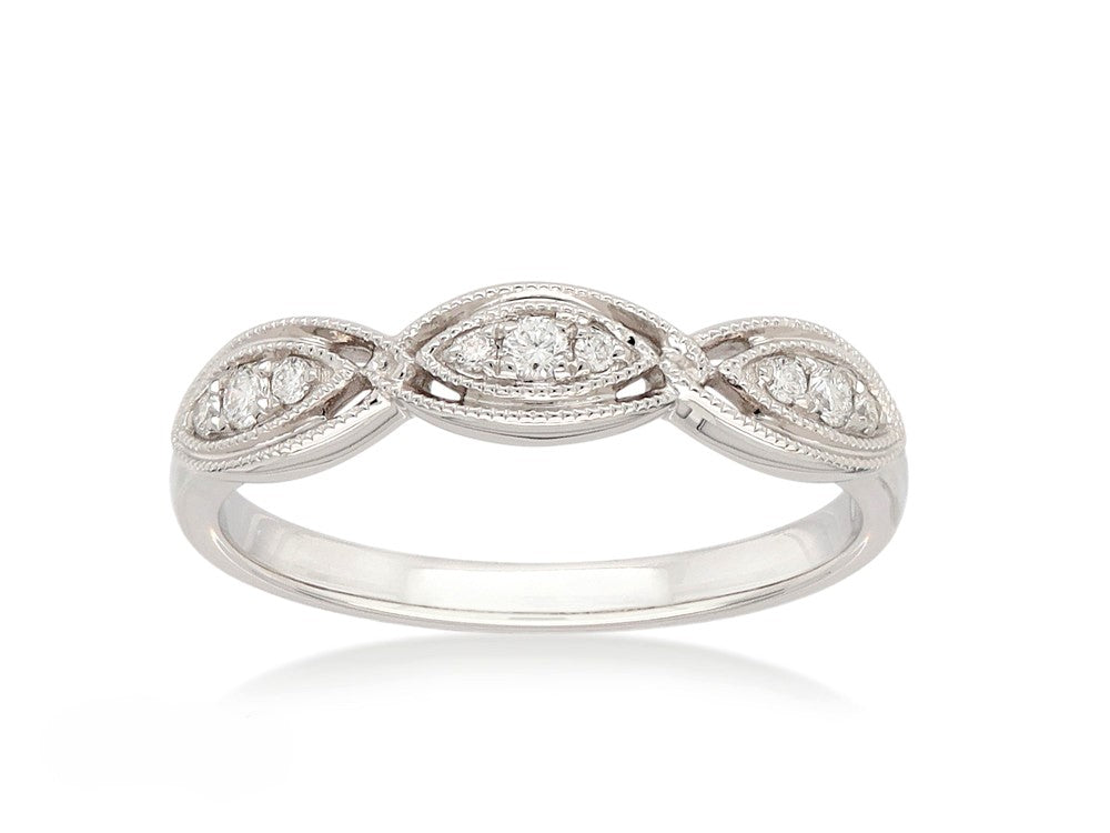 18ct White Gold Diamond dress ring, 0.10ct total