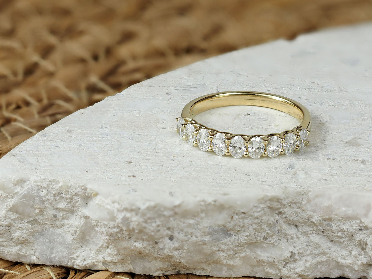 9ct Yellow Gold Lab-Grown Diamond Ring, 0.86ct Total