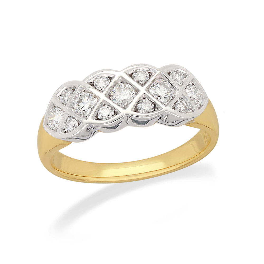 18ct Yellow and White Gold Diamond ring, 0.56ct total