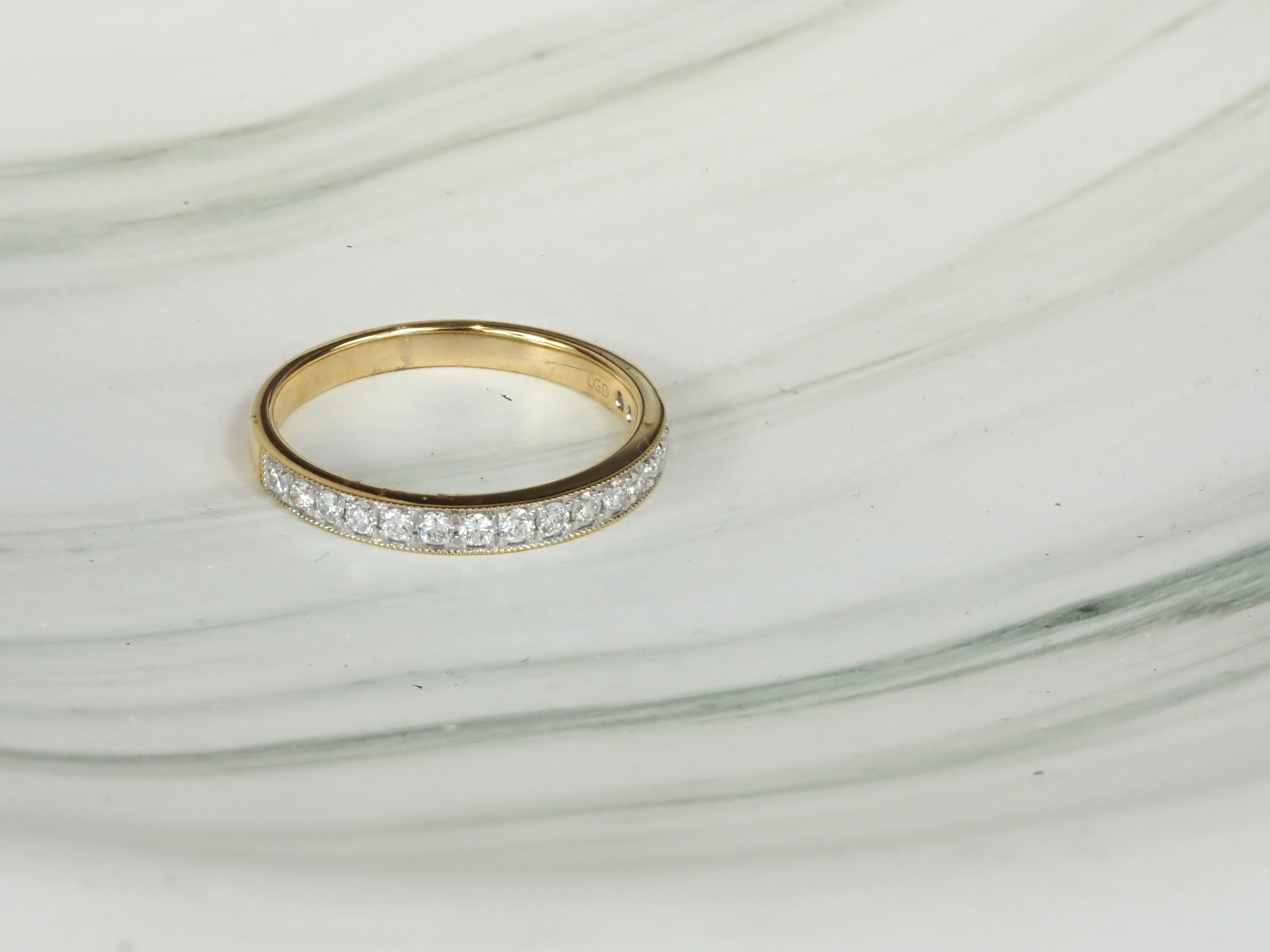 14ct Yellow and White Gold Lab-Grown Diamond Ring, 0.35ct Total