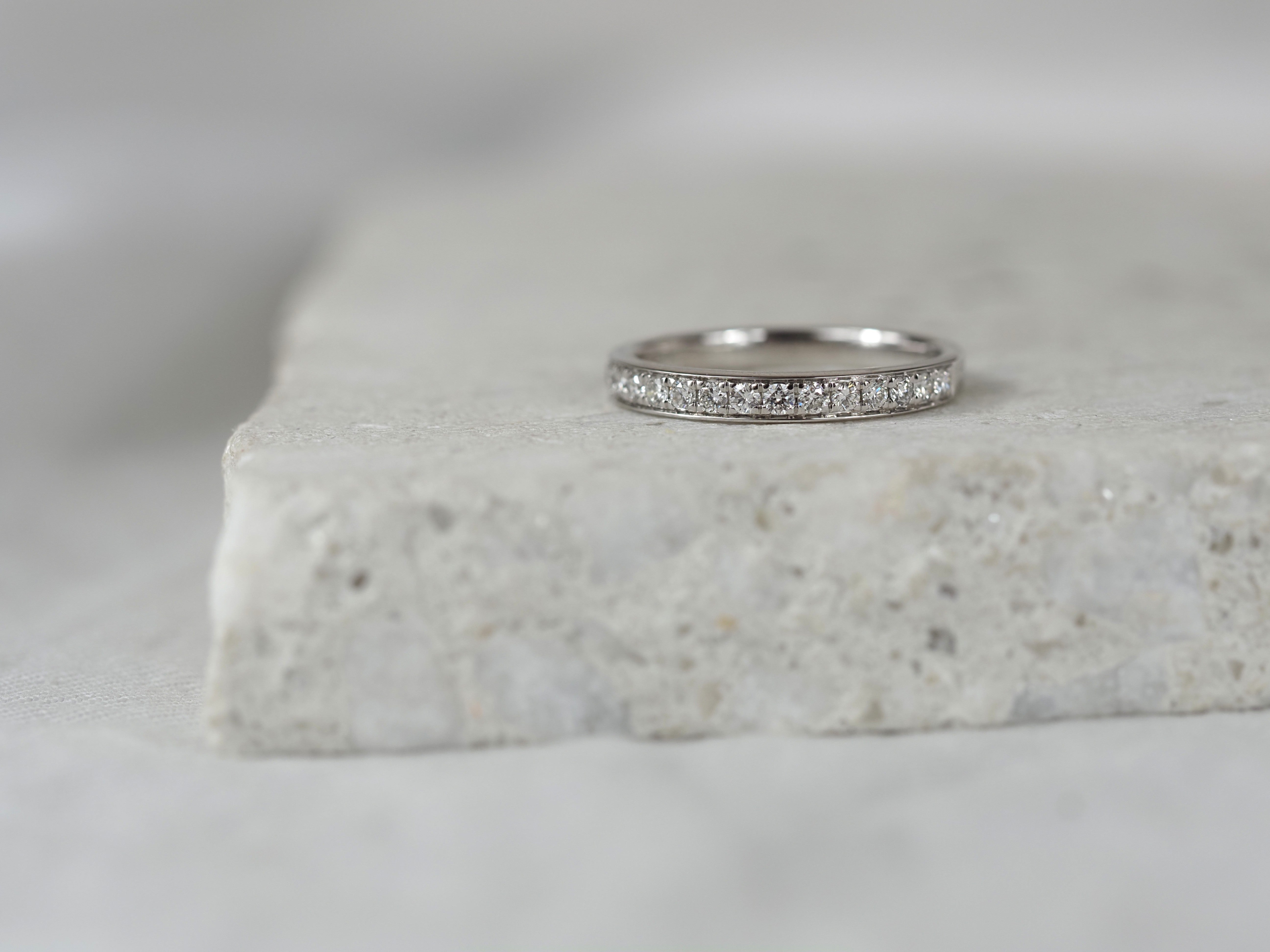 14ct White Gold Lab-Grown Round Brilliant Cut Diamond Band, 0.35ct total