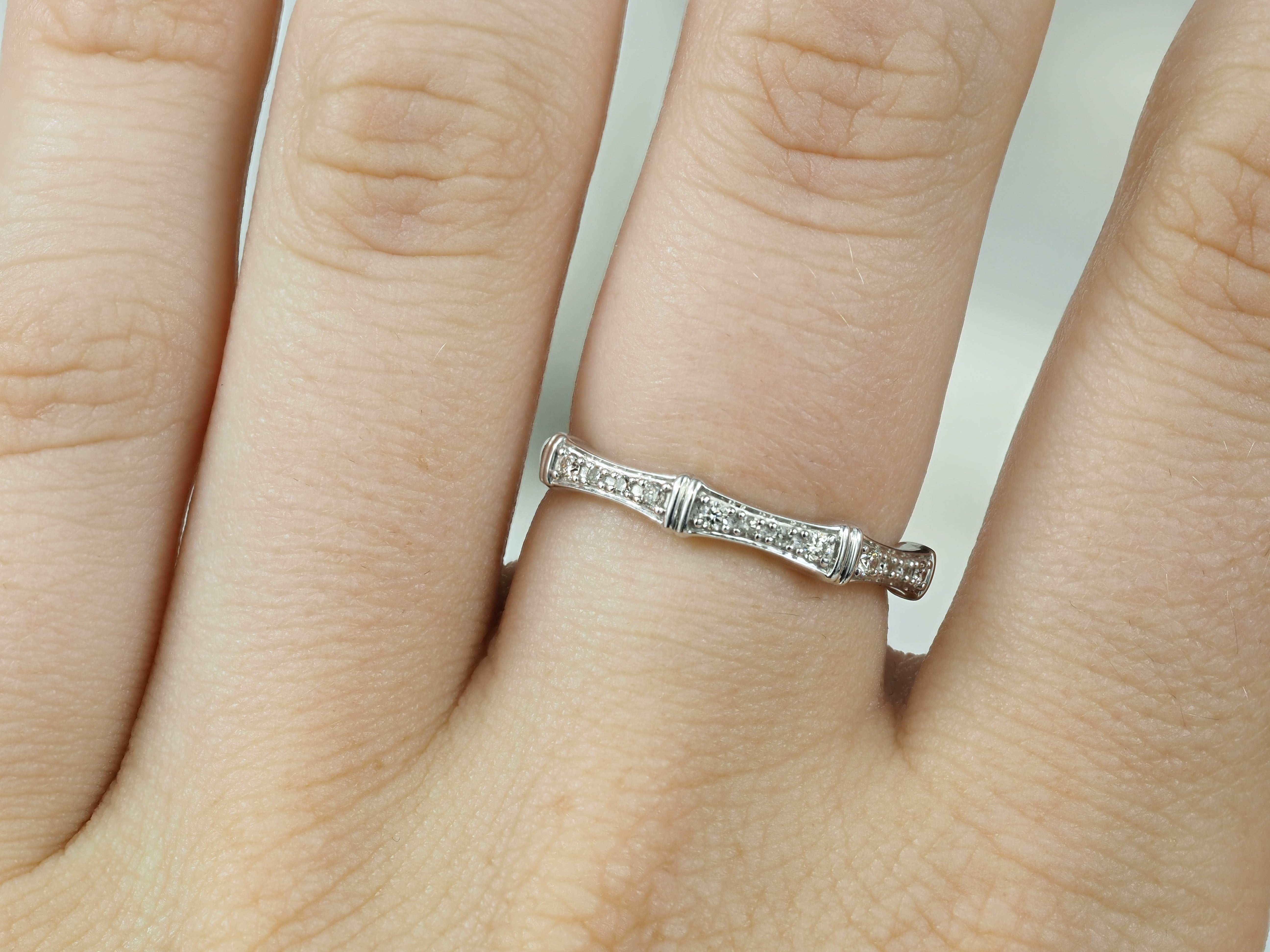 9ct White Gold Round Brilliant Cut Diamond Ring, 0.10ct Total
