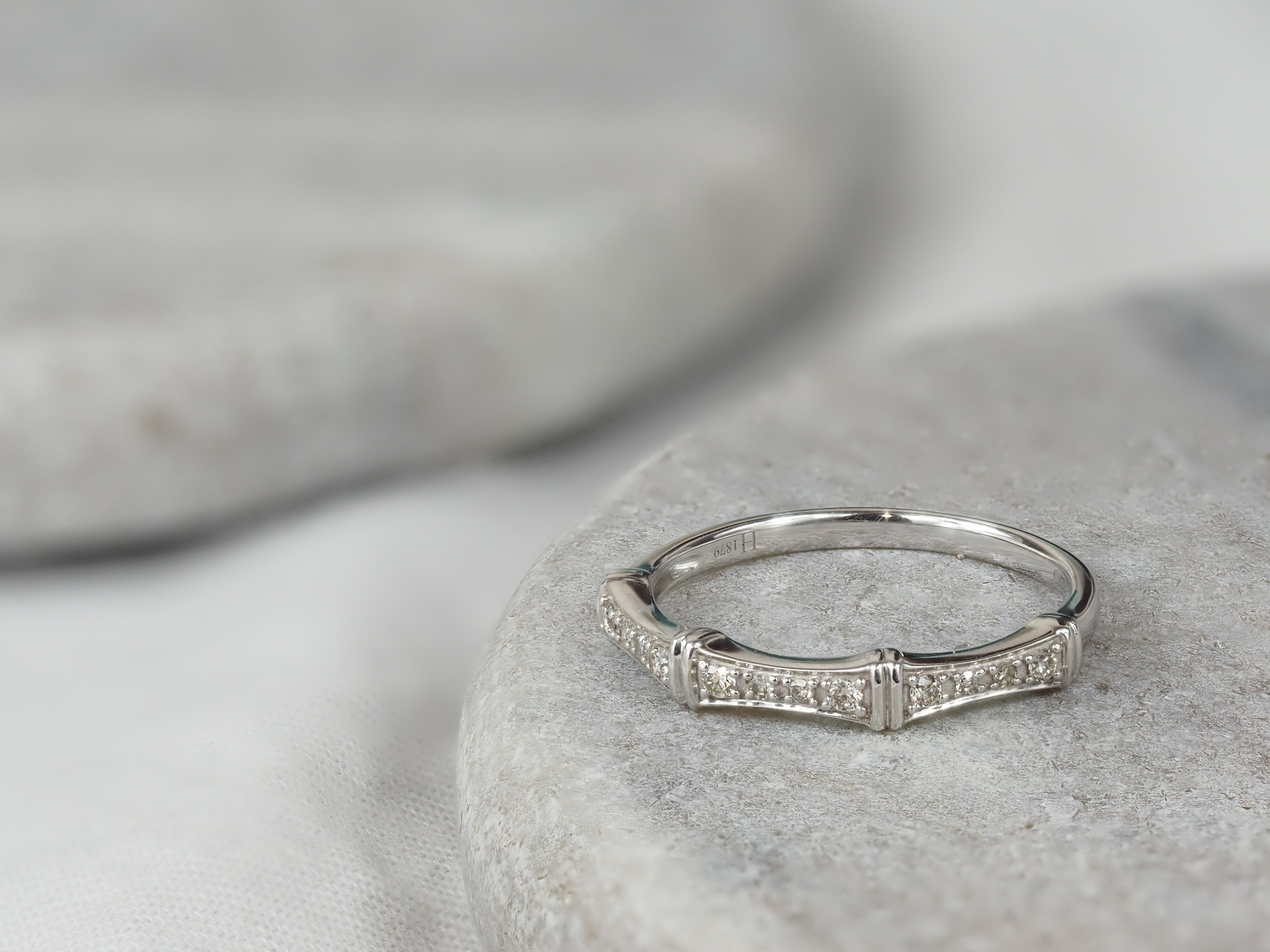 9ct White Gold Round Brilliant Cut Diamond Ring, 0.10ct Total