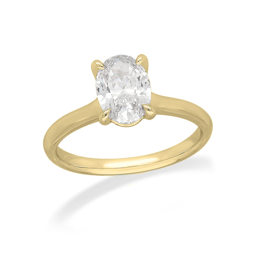 9ct Yellow and White Gold Lab-Grown Oval Engagement Ring, 1ct Centre