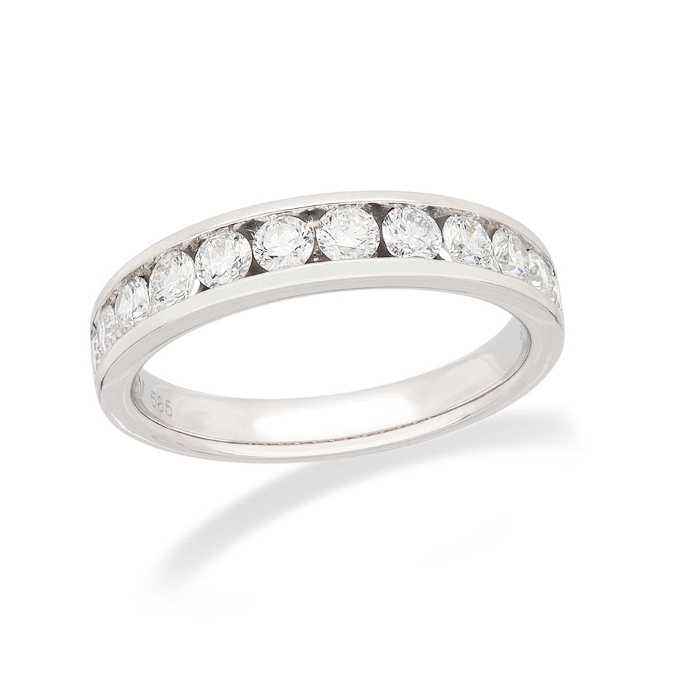 14ct White Gold Lab-grown Diamond Ring, 0.76ct Total