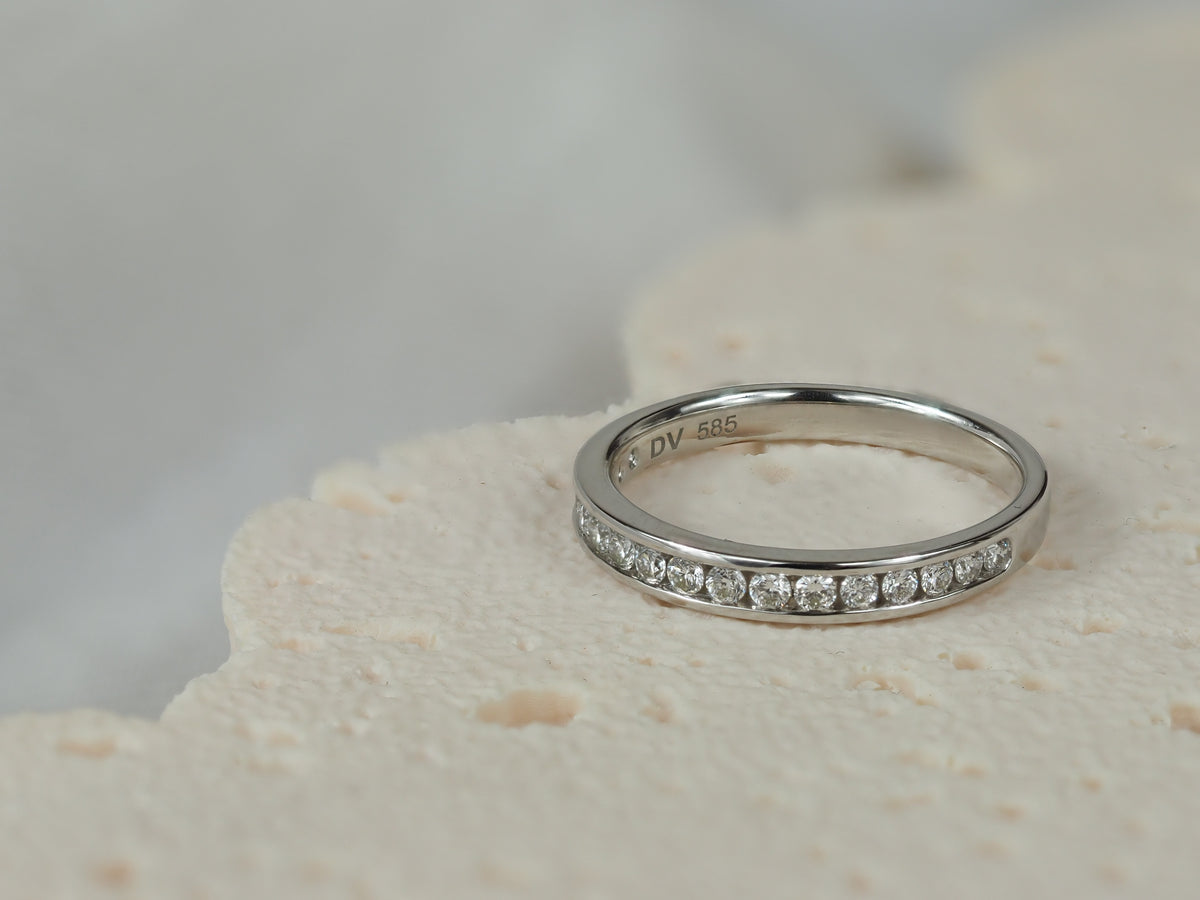 14ct White Gold Lab-Grown Diamond Ring, 0.36ct Total