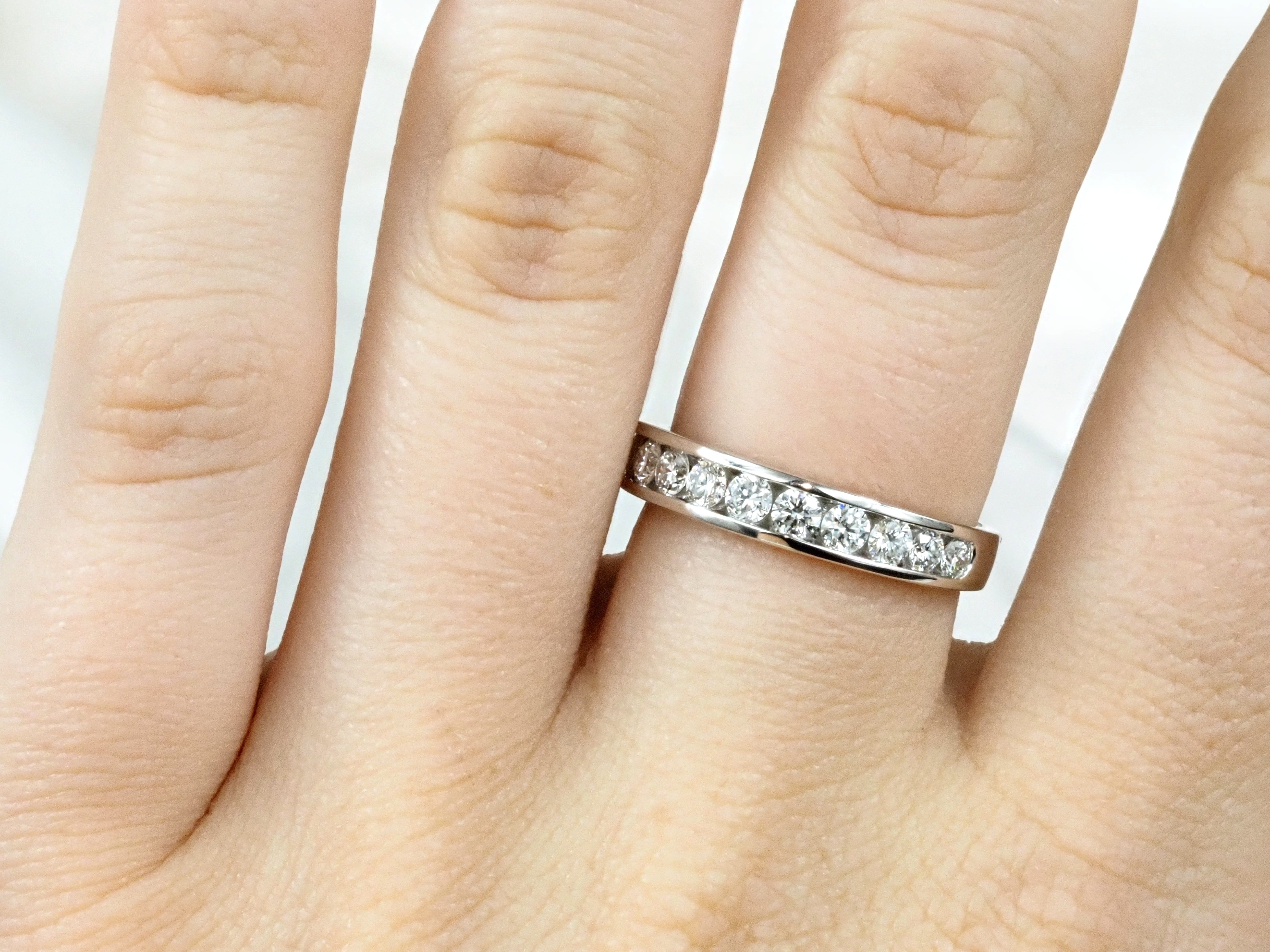 14ct White Gold Lab-grown Diamond Ring, 0.76ct Total