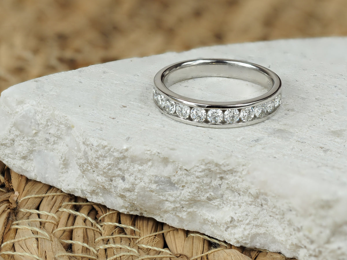 14ct White Gold Lab-grown Diamond Ring, 0.76ct Total