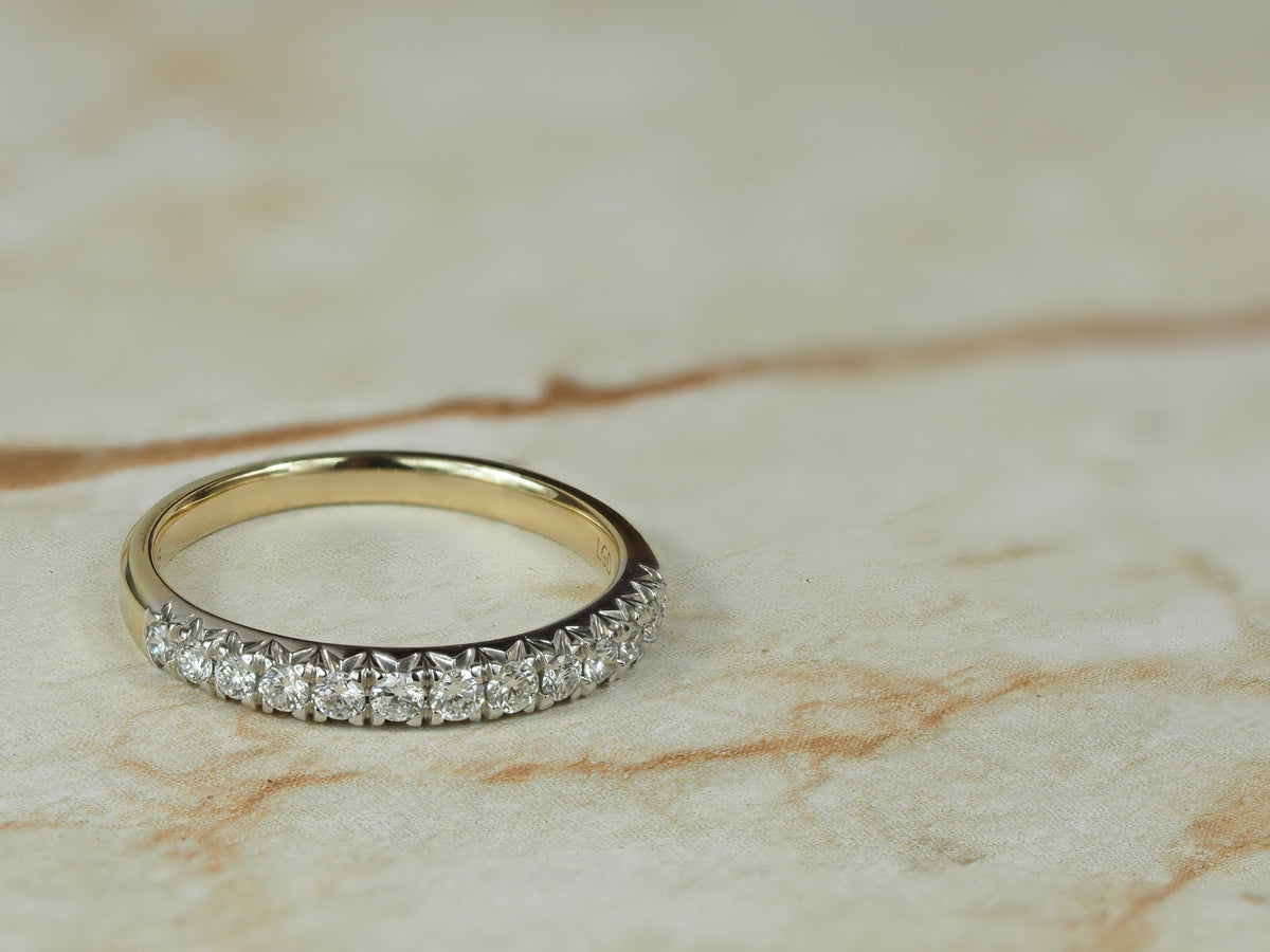 14ct Yellow and White Gold Lab-Grown Round Brilliant Cut Diamond Ring, 0.35ct total