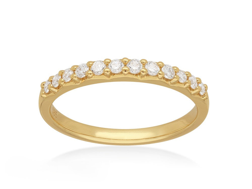 14ct Yellow Gold Lab-Grown Round Brilliant Cut Diamond Band, 0.25ct total