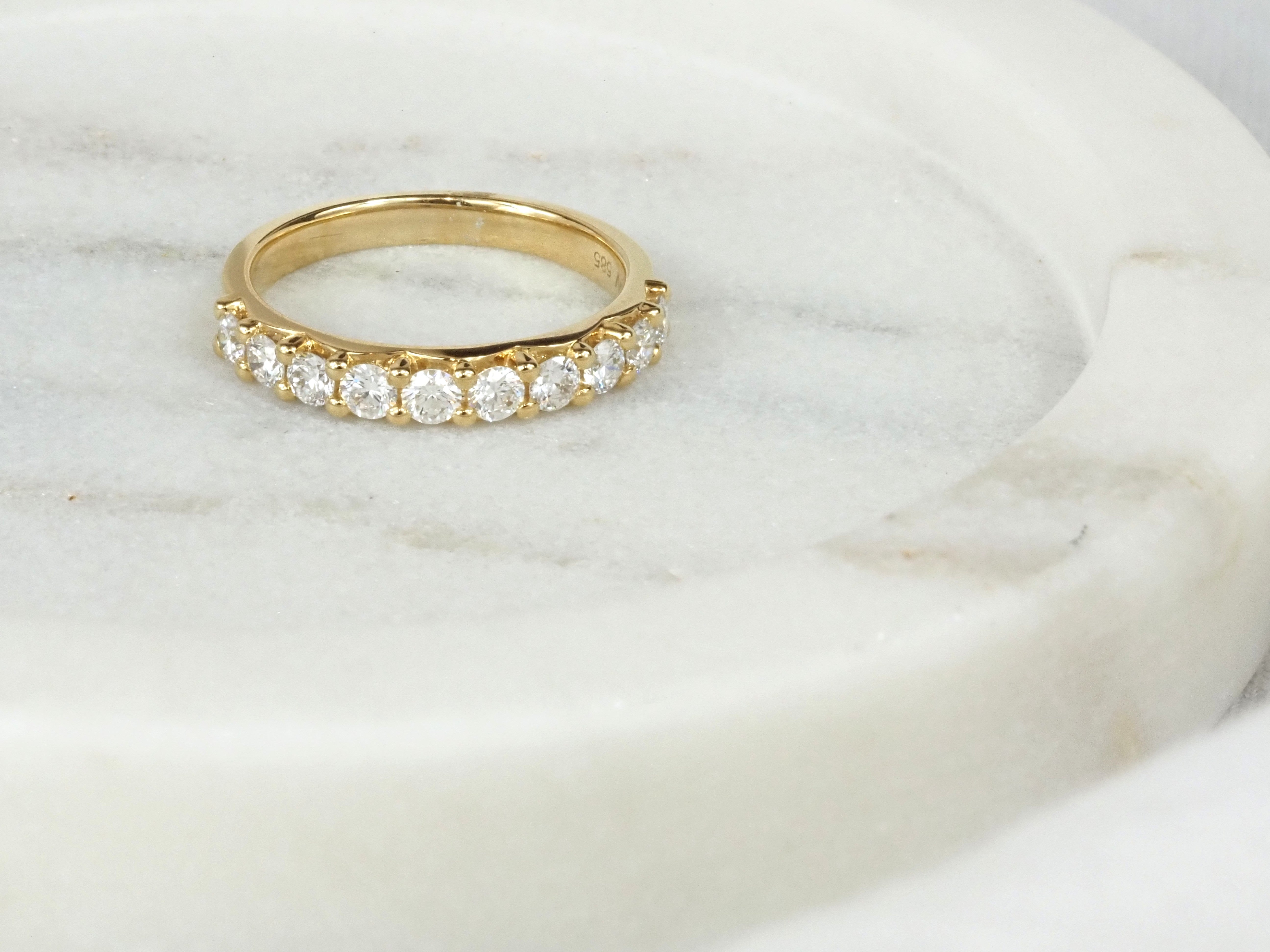 14ct Yellow Gold Lab-Grown Diamond Ring, 0.76ct Total