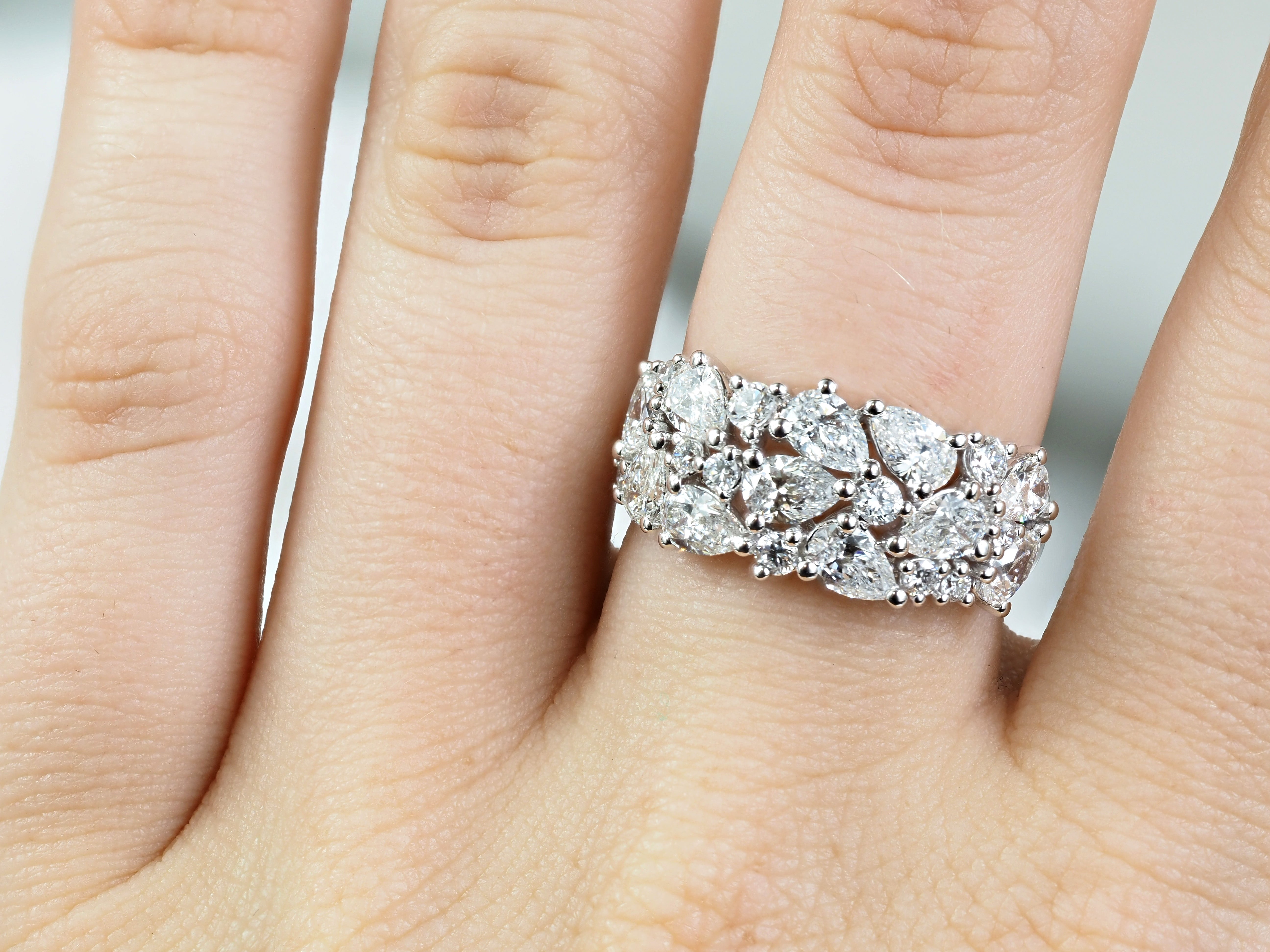 10ct White Gold Mixed-Cut Lab-Grown Diamond Dress Ring, 2.41ct Total