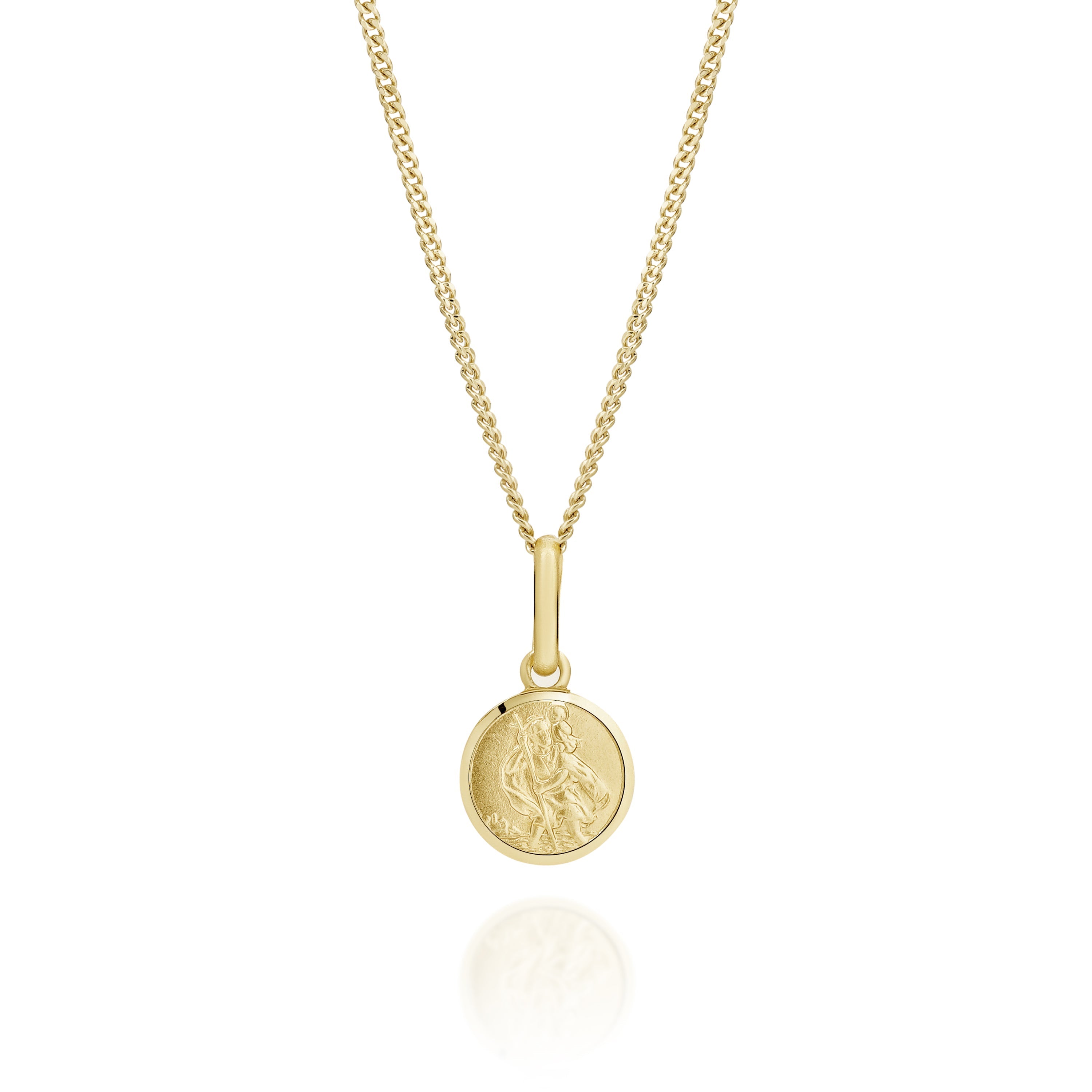 9ct Yellow Gold St Christopher Pendant, 8mm