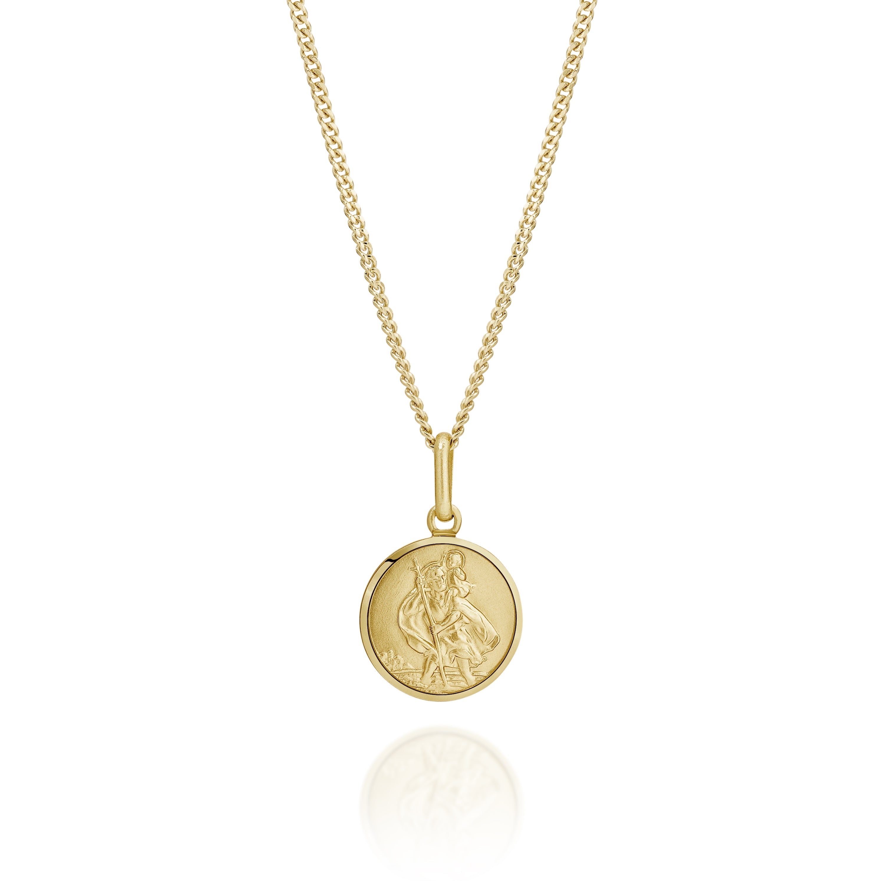 9ct Yellow Gold St Christopher Pendant, 12mm