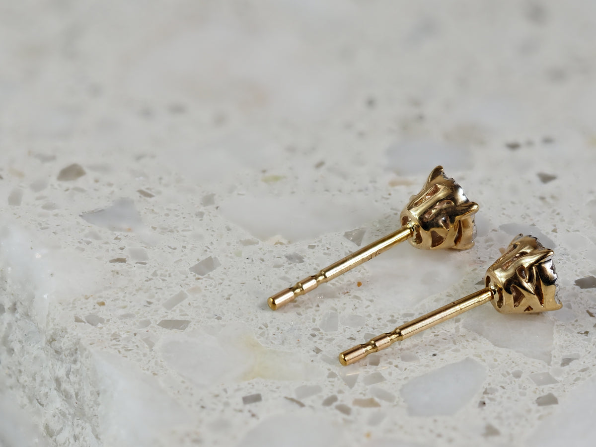 9ct Yellow Gold Diamond Stud Earrings, 0.16ct Total