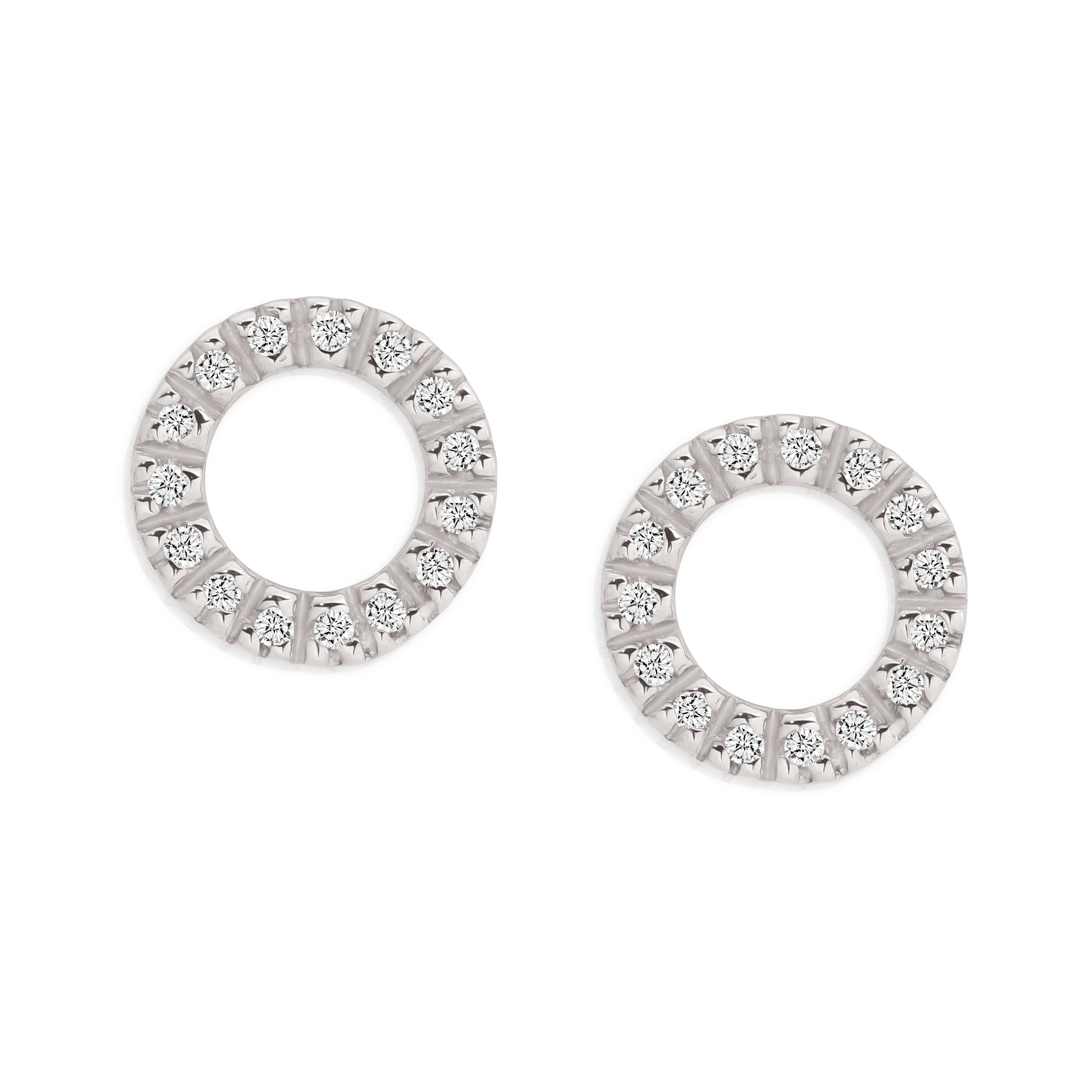 9ct yellow gold 0.10ct diamond circle studs