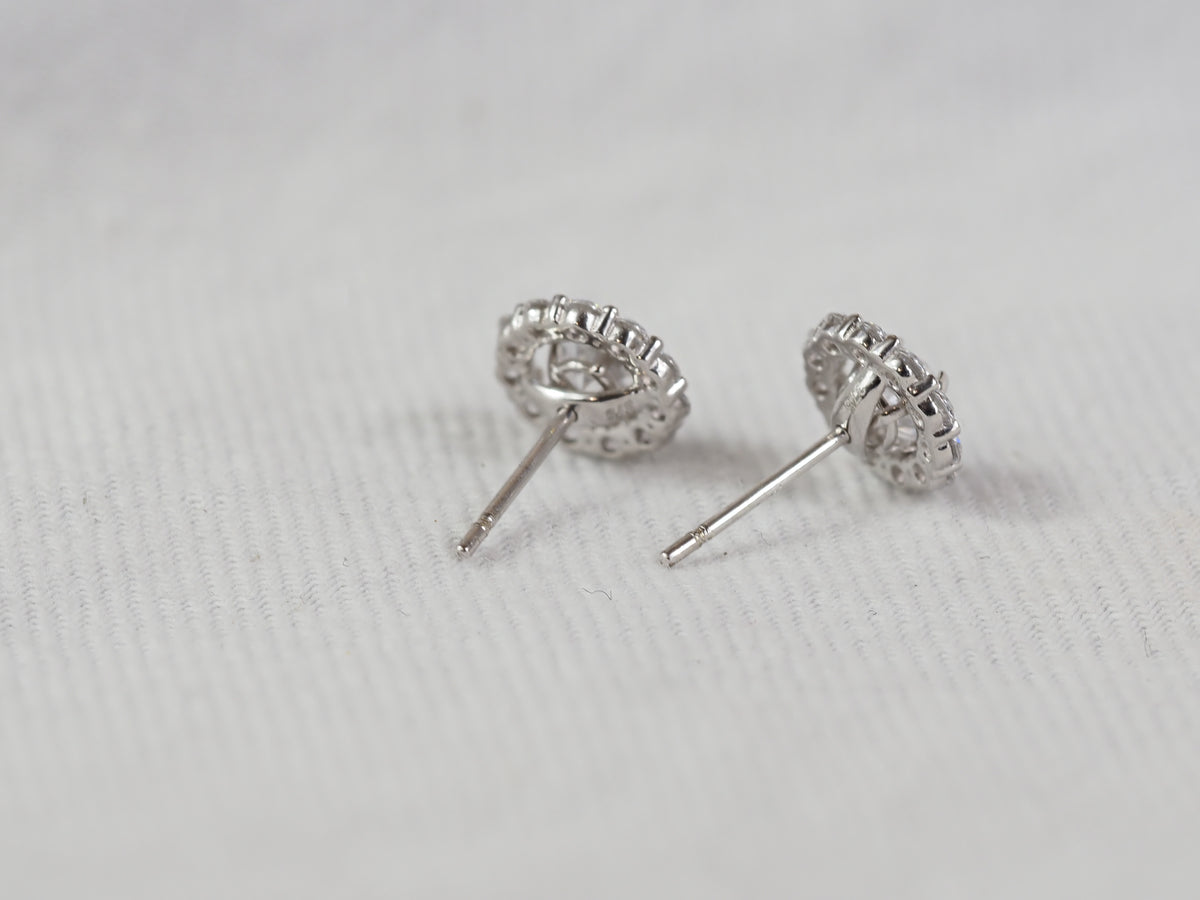 9ct White Gold Cubic Zirconia Stud Earrings