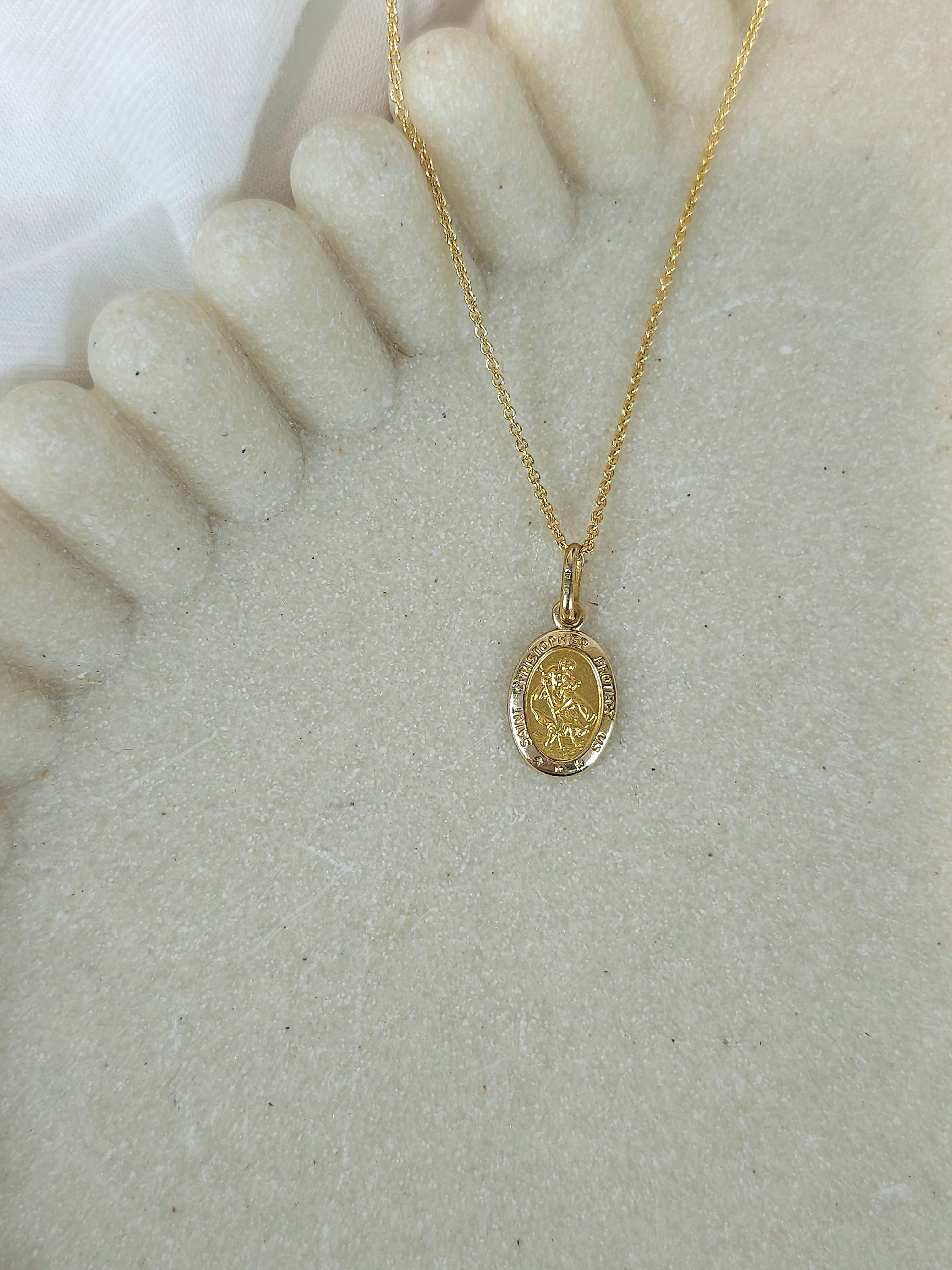 9ct gold St Christopher pendant 12mm