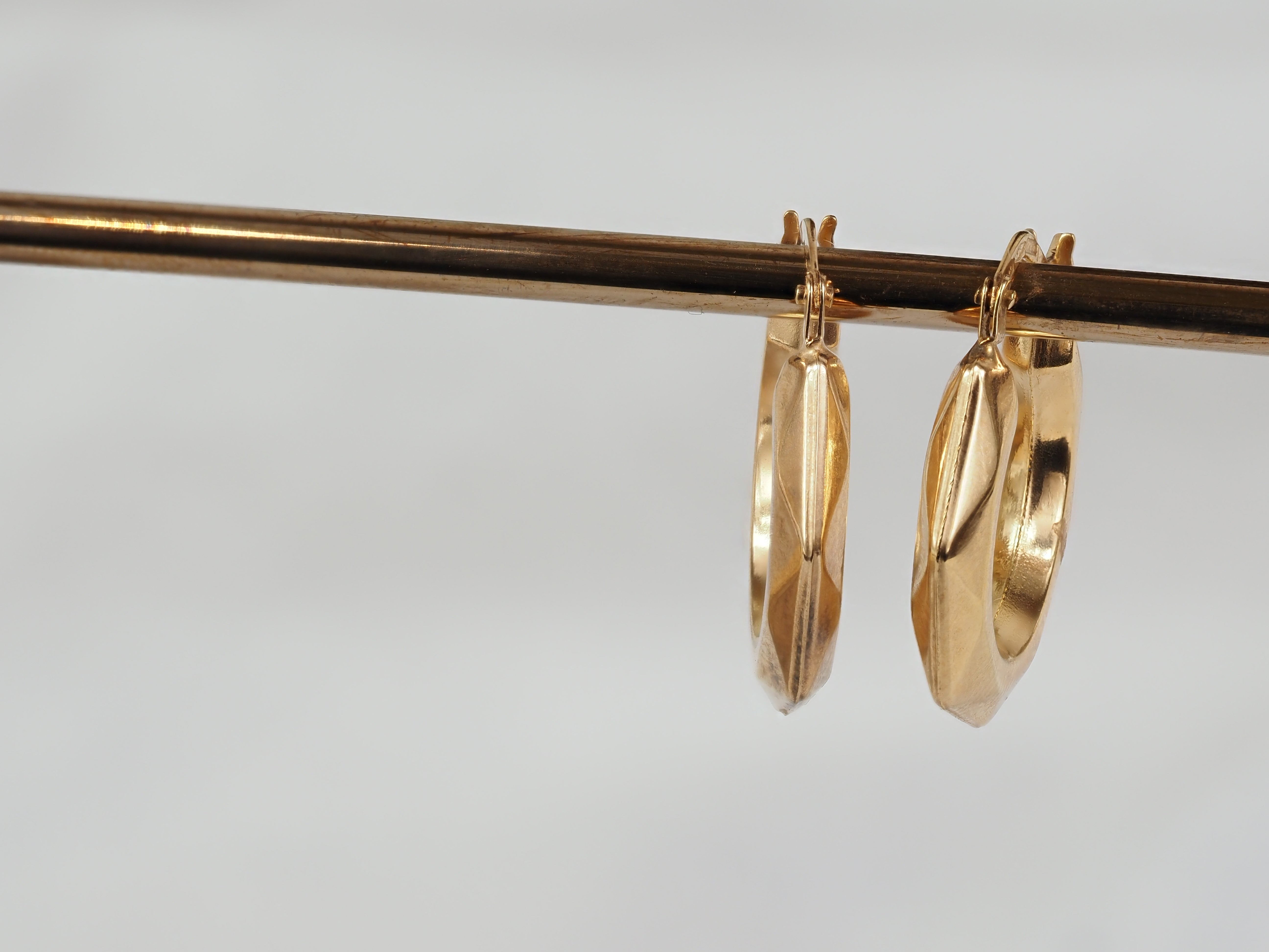 9ct Yellow Gold Geometric Hoop Earrings