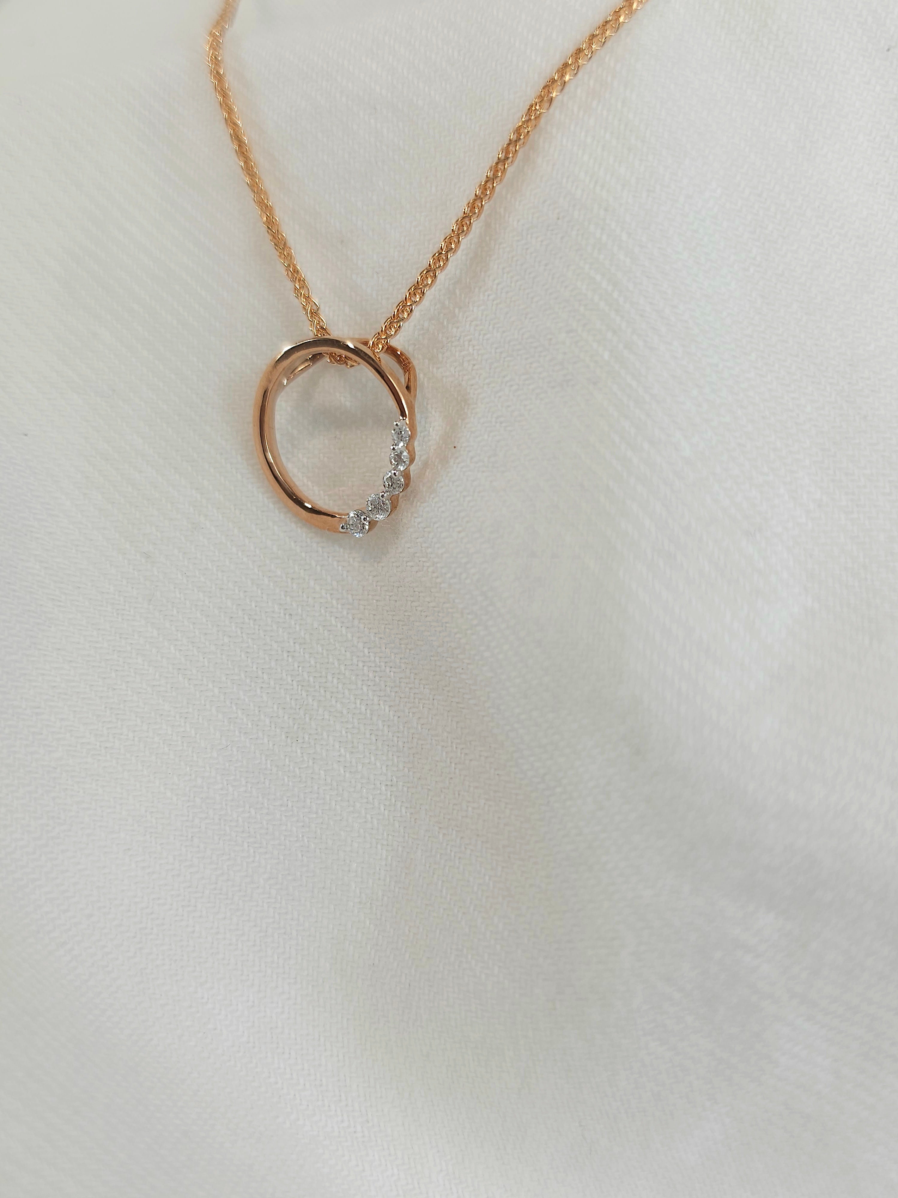 9ct Rose Gold Diamond Pendant, 0.05ct