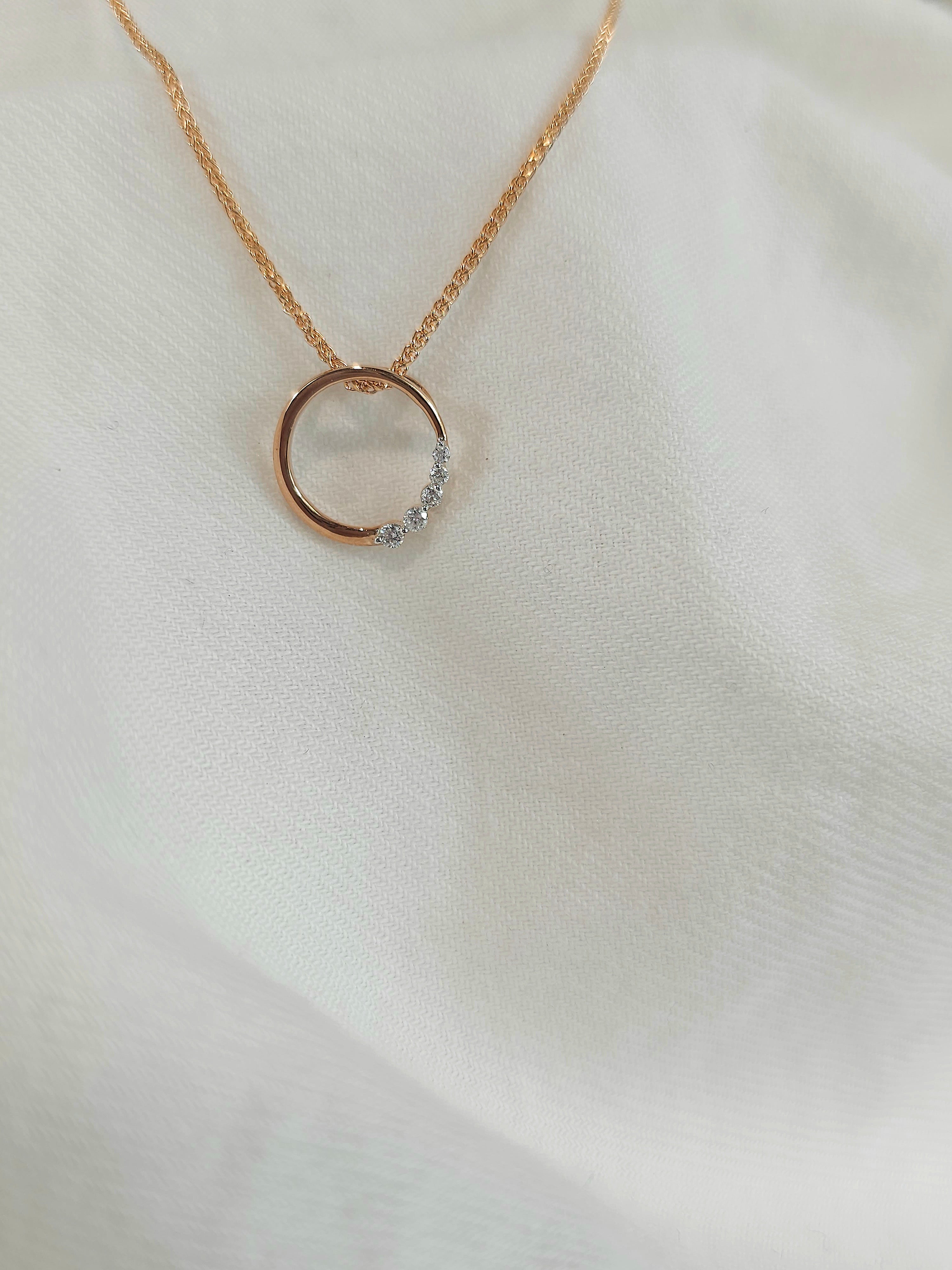 9ct Rose Gold Diamond Pendant, 0.05ct
