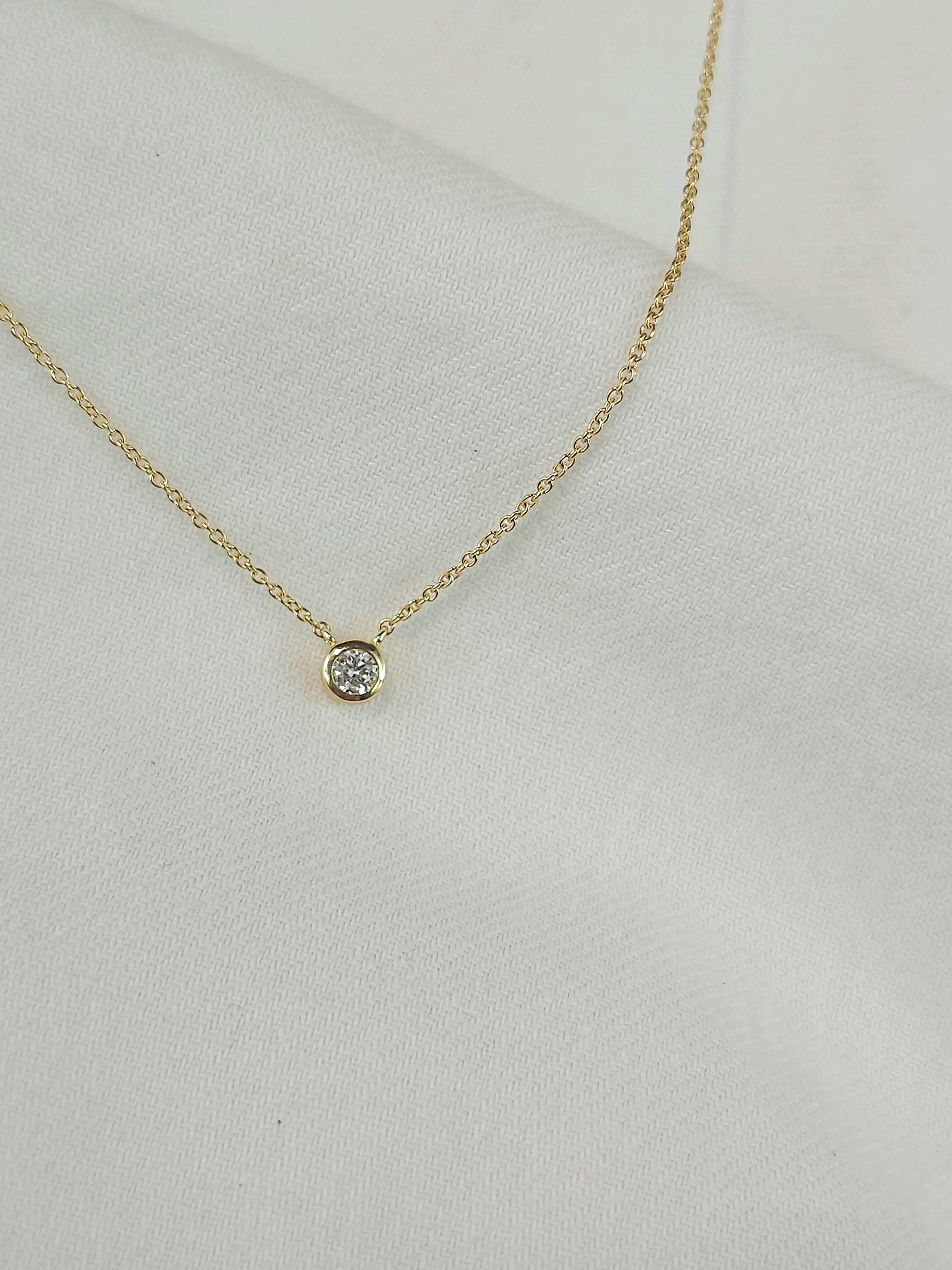 9ct Yellow Gold 0.07ct Floating Diamond Necklace