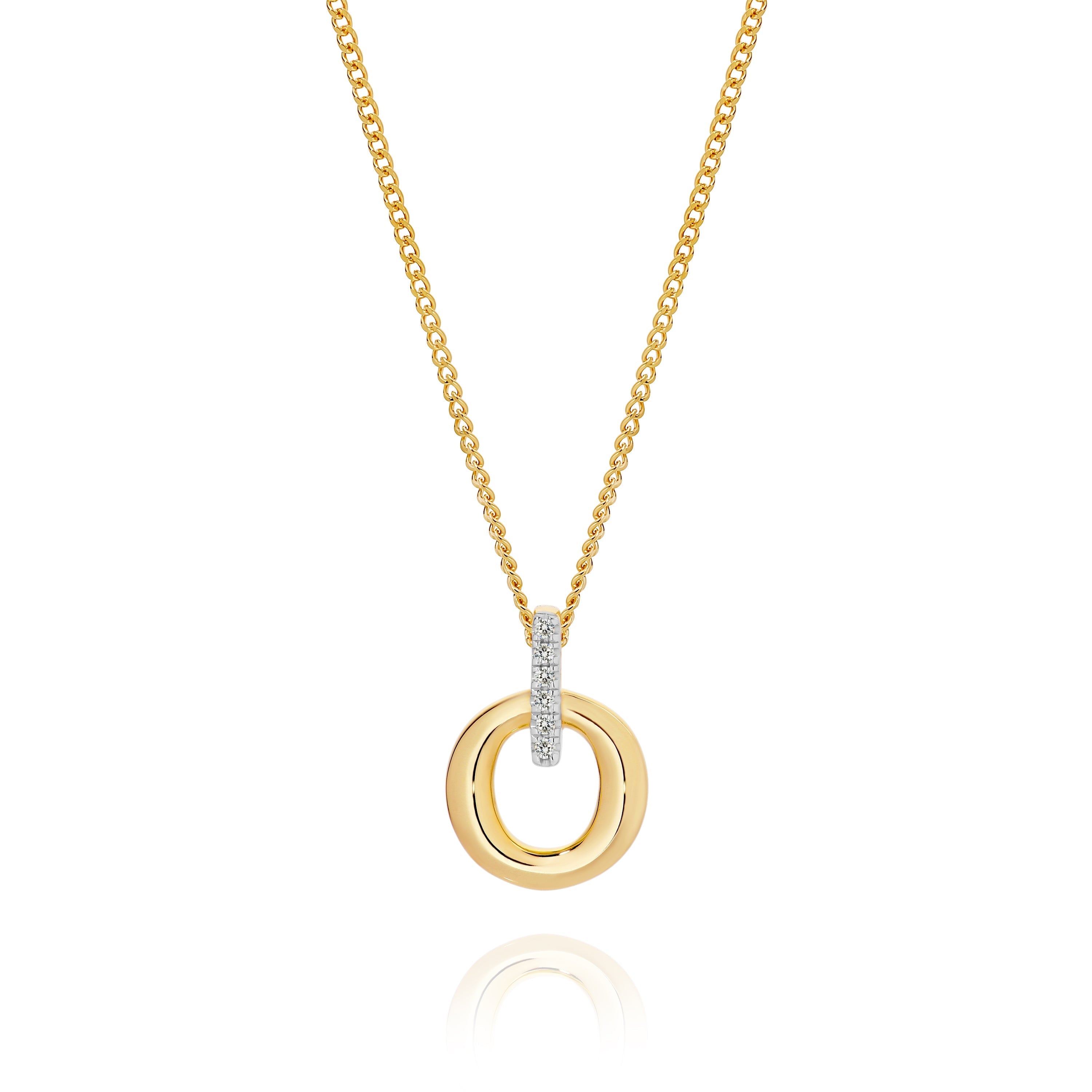9ct Yellow Gold Diamond Slider Pendant