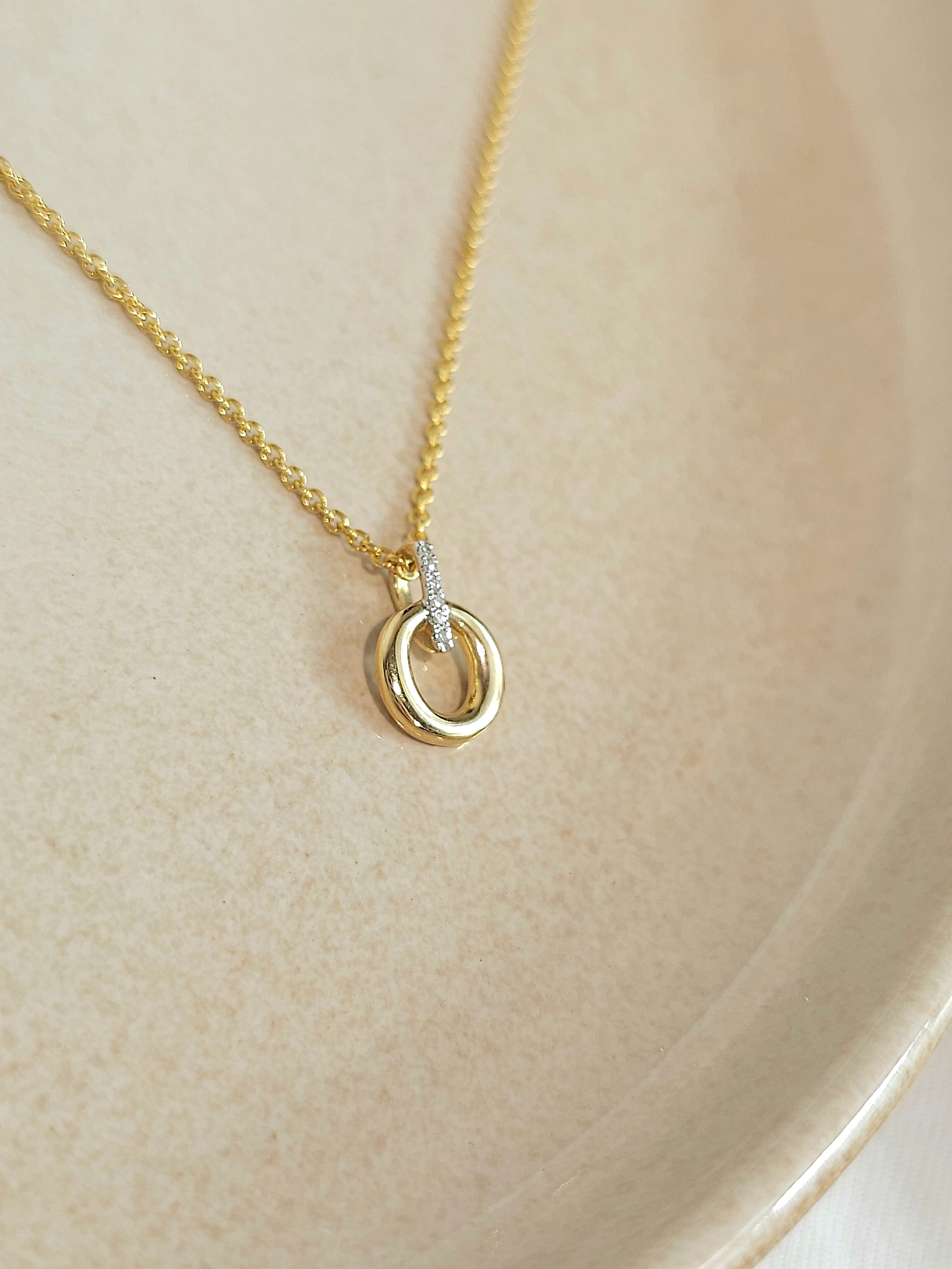 9ct Yellow Gold Diamond Slider Pendant