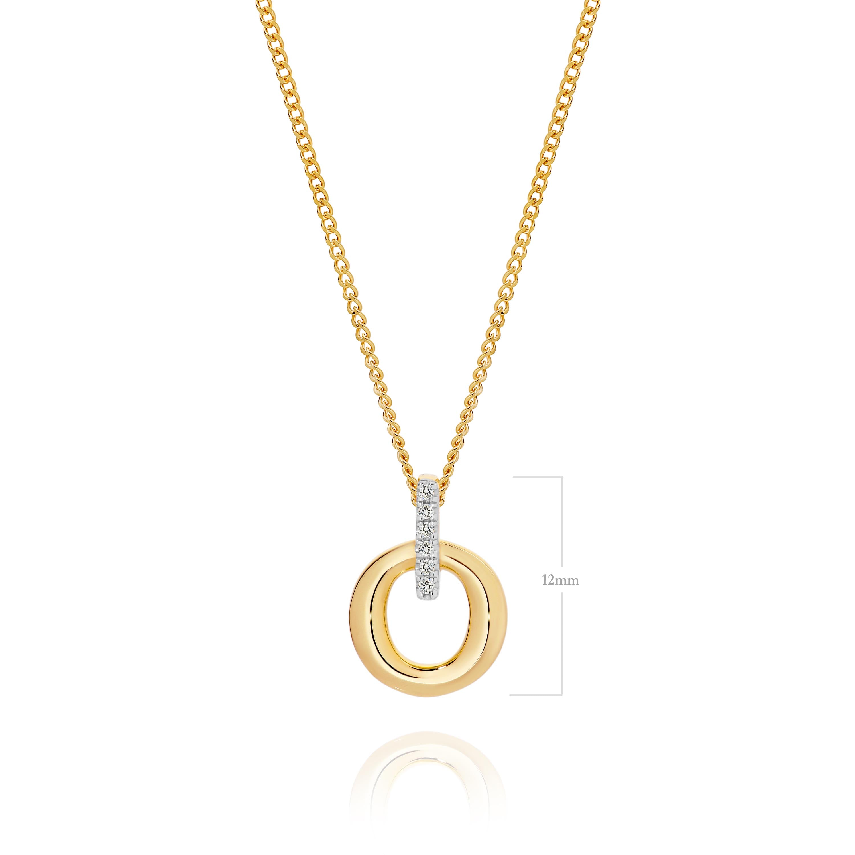 9ct Yellow Gold Diamond Slider Pendant