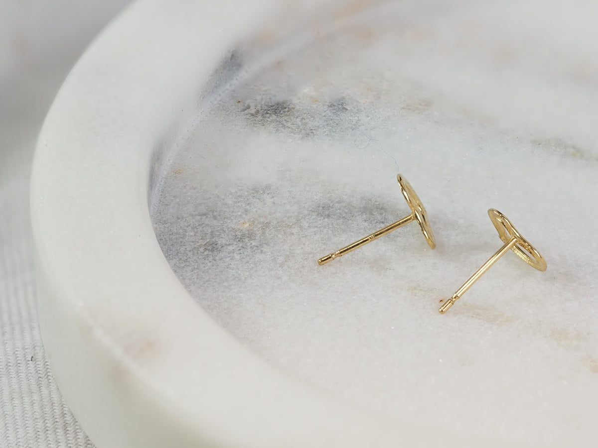 9ct Yellow Gold Open Heart Stud Earrings