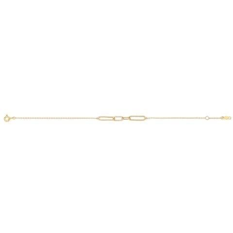 9ct Yellow Gold Paperclip Feature Bracelet