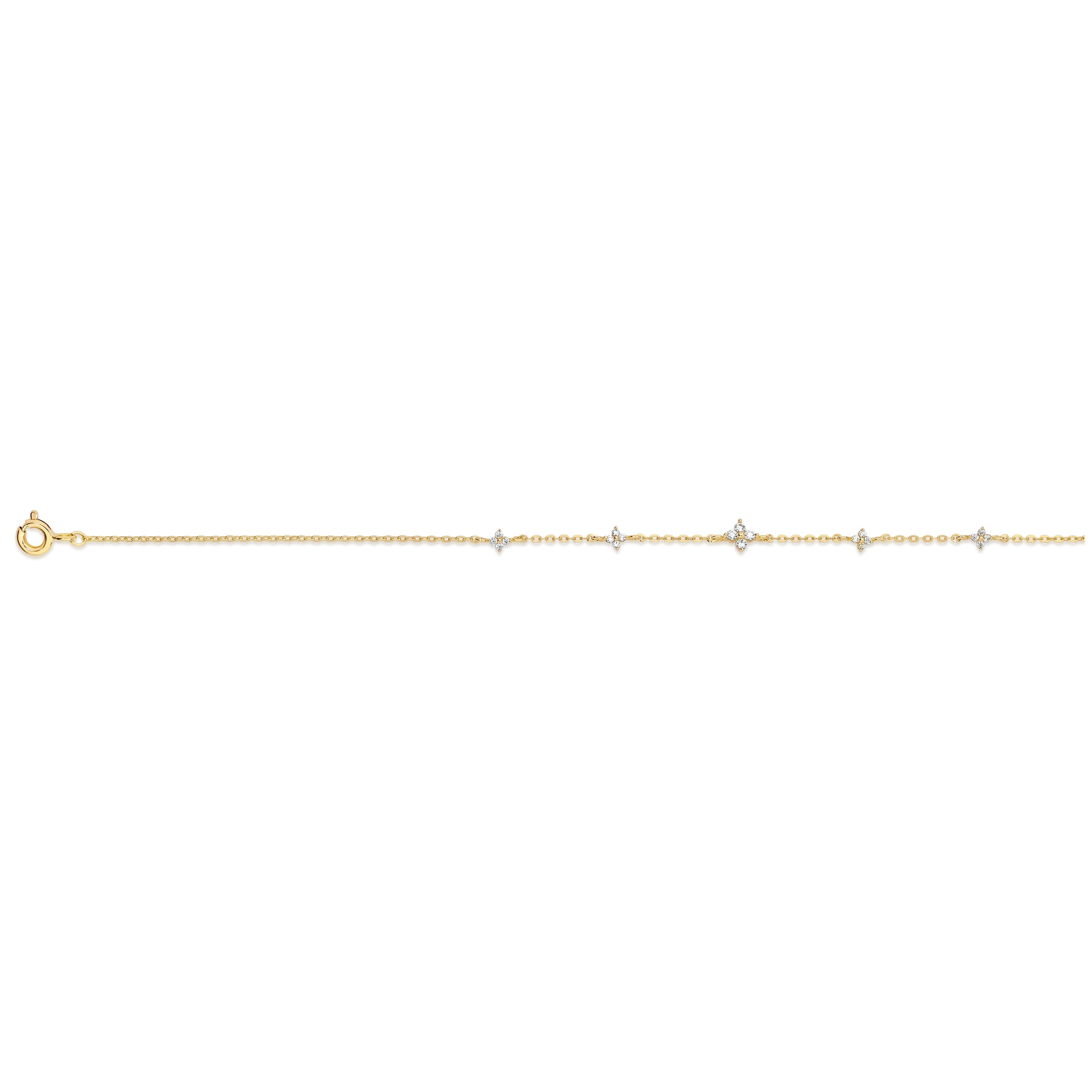 9ct delicate triple cubic zirconia bracelet