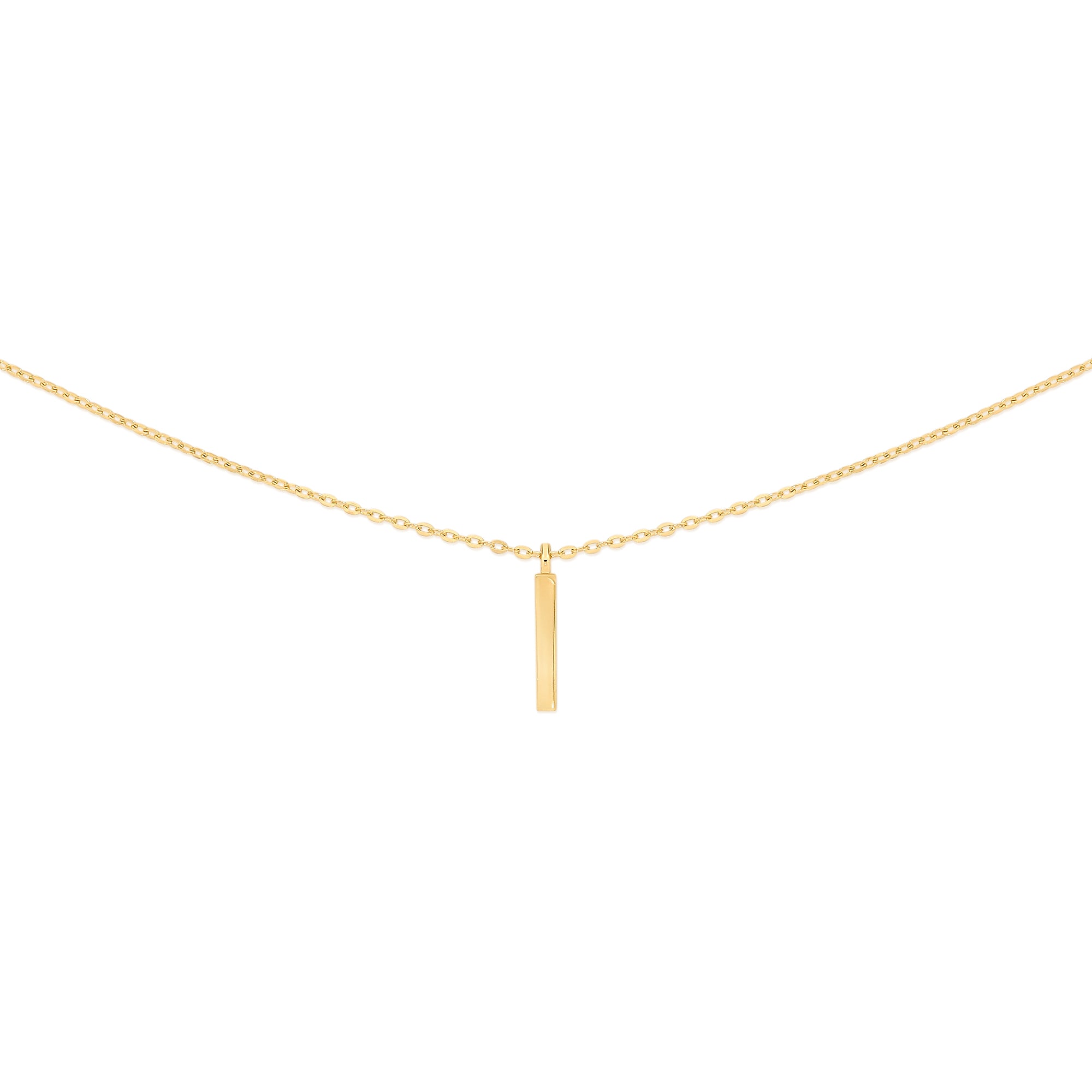 9ct polished vertical bar necklet