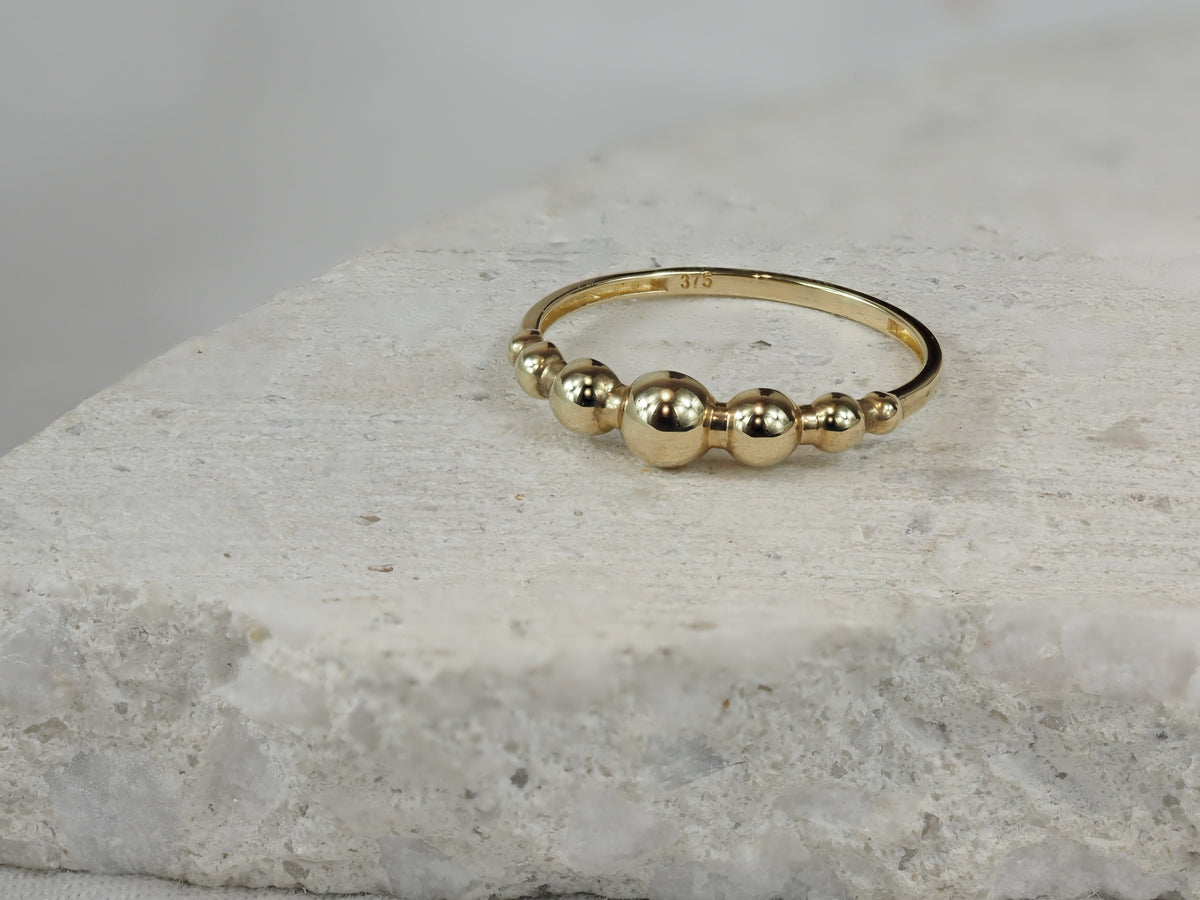 9ct Yellow Gold Polished Bubble Ring