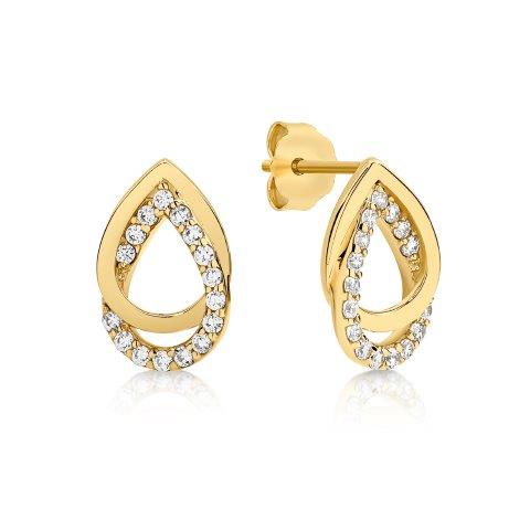 9ct Yellow Gold Cubic Zirconia Studs
