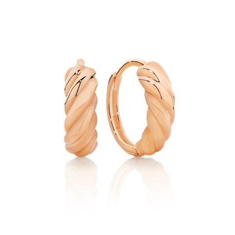 9ct Rose Gold Twist Huggie Earring
