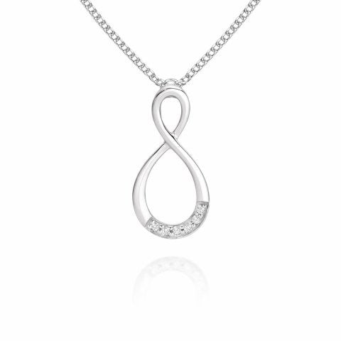9ct White Gold Diamond Infinity Slider Pendant