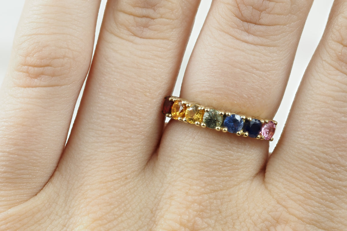 10ct Yellow Gold Mixed Gemstone Ring, 1.50ct Total