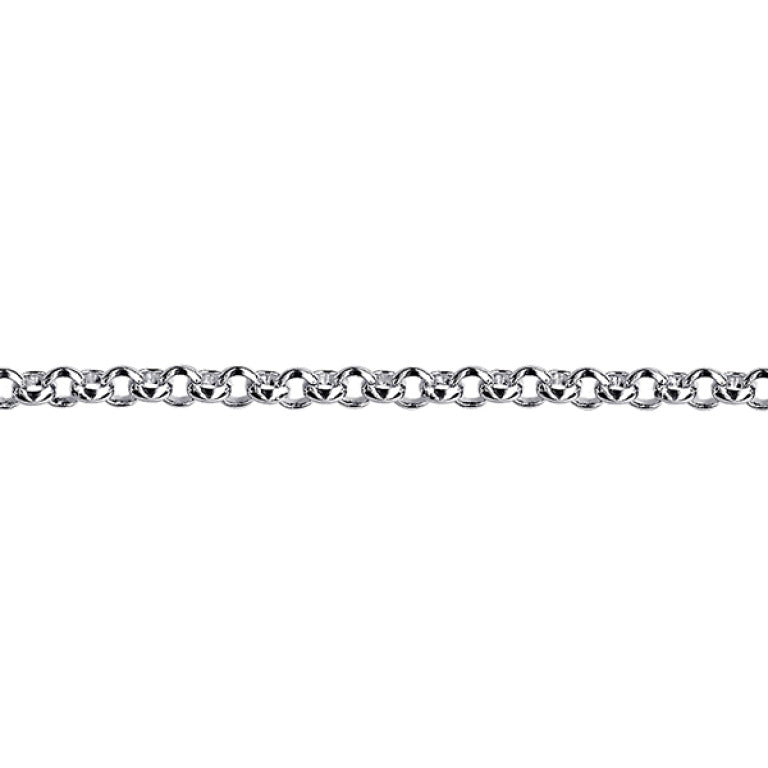 Sterling Silver Round Belcher Chain, 2.4mm, 45cm