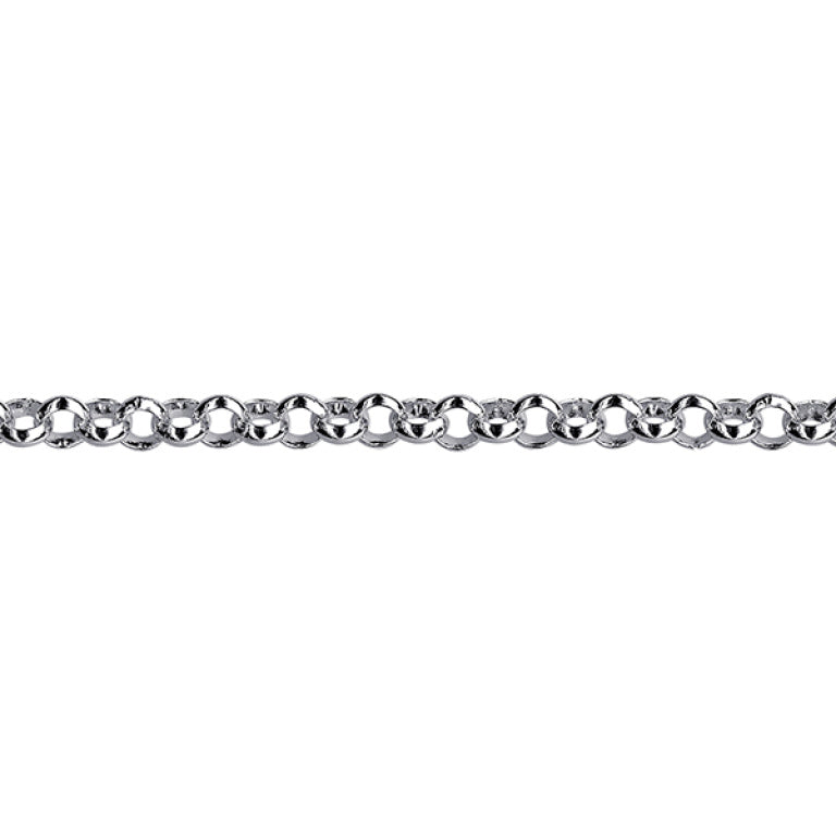 Sterling Silver Round Belcher Chain, 3.5mm, 50cm
