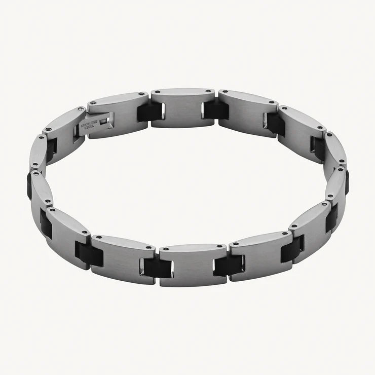 Najo Paragon Men's Steel & Rubber Bracelet